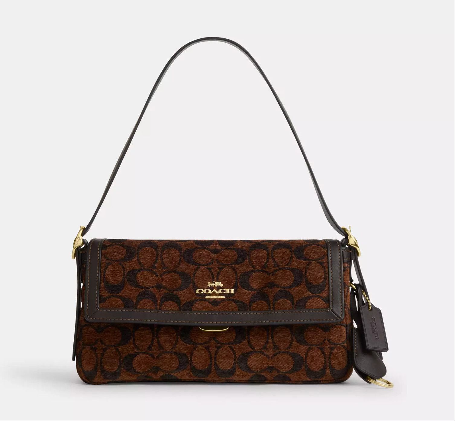 Coach Etta Small Flap Shoulder Bag In Signature Chenille CCV65 Size ONE SIZE - 7 Thumbnail