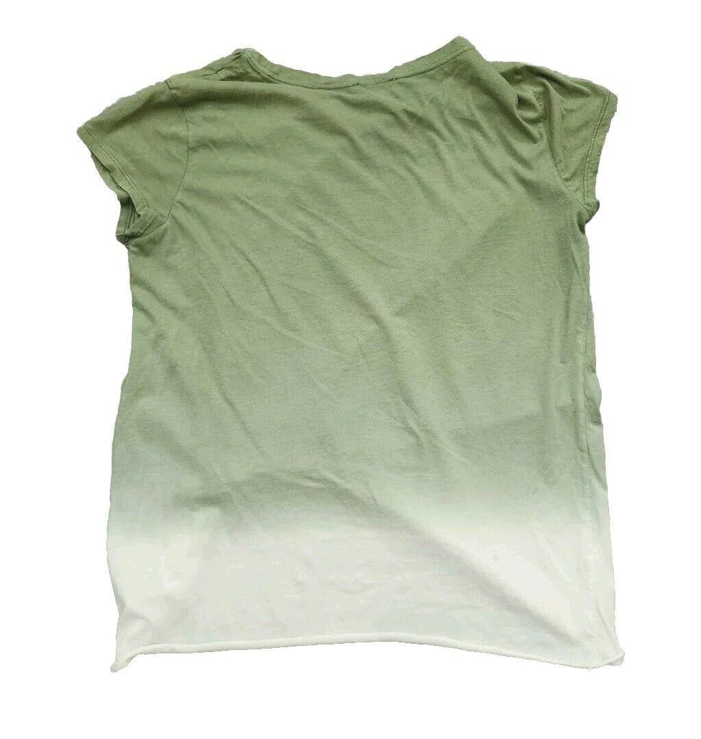 Designer Umgee Top Small Ombre Green White Short Sleeve Scrunched Size S / US 4 / IT 40 - 3 Thumbnail