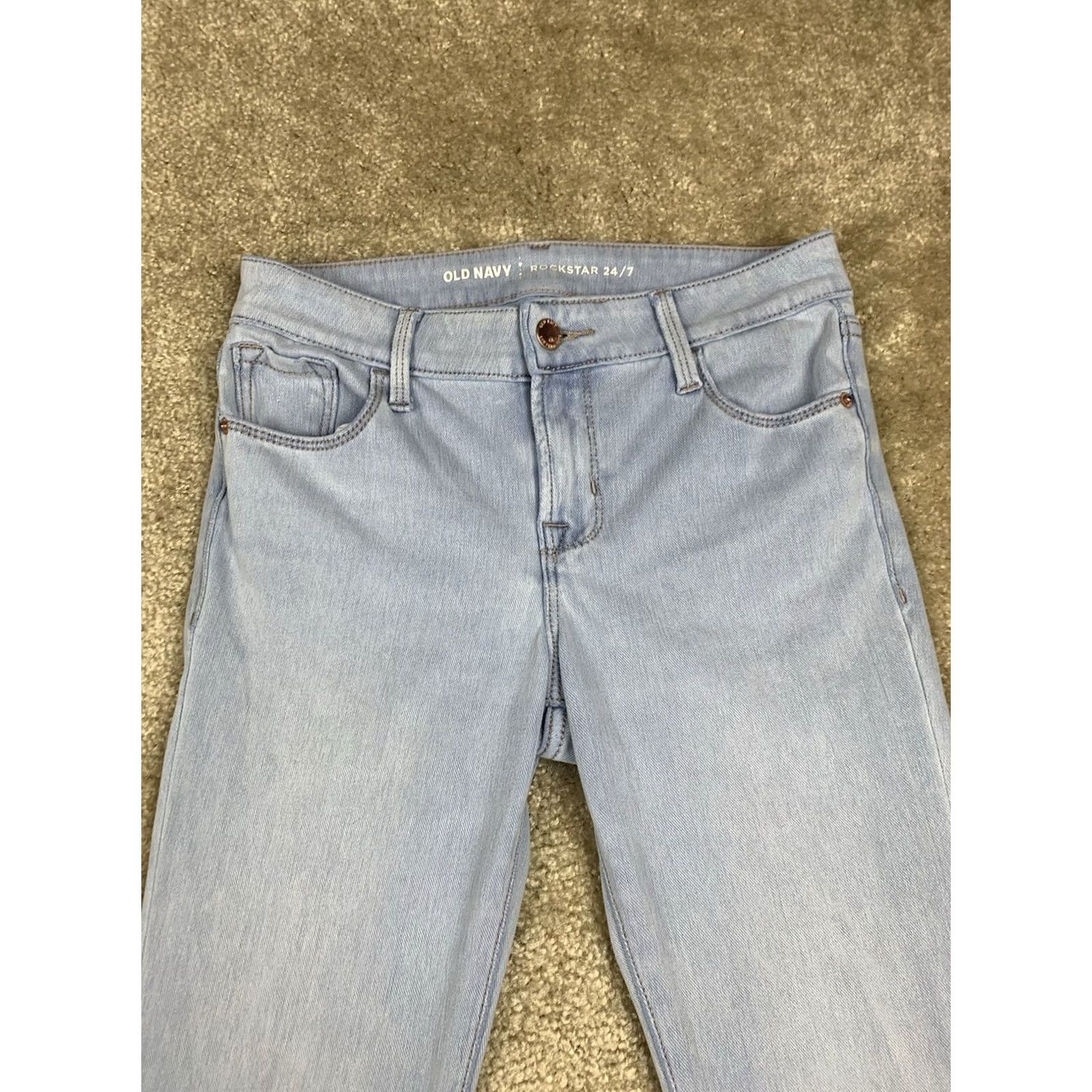 Old Navy Old Navy Womens Jeans Light Wash Size 2 Rockstar Super Skinny Blue Denim 24/7 Size 26" / US 2 / IT 38 - 2 Thumbnail
