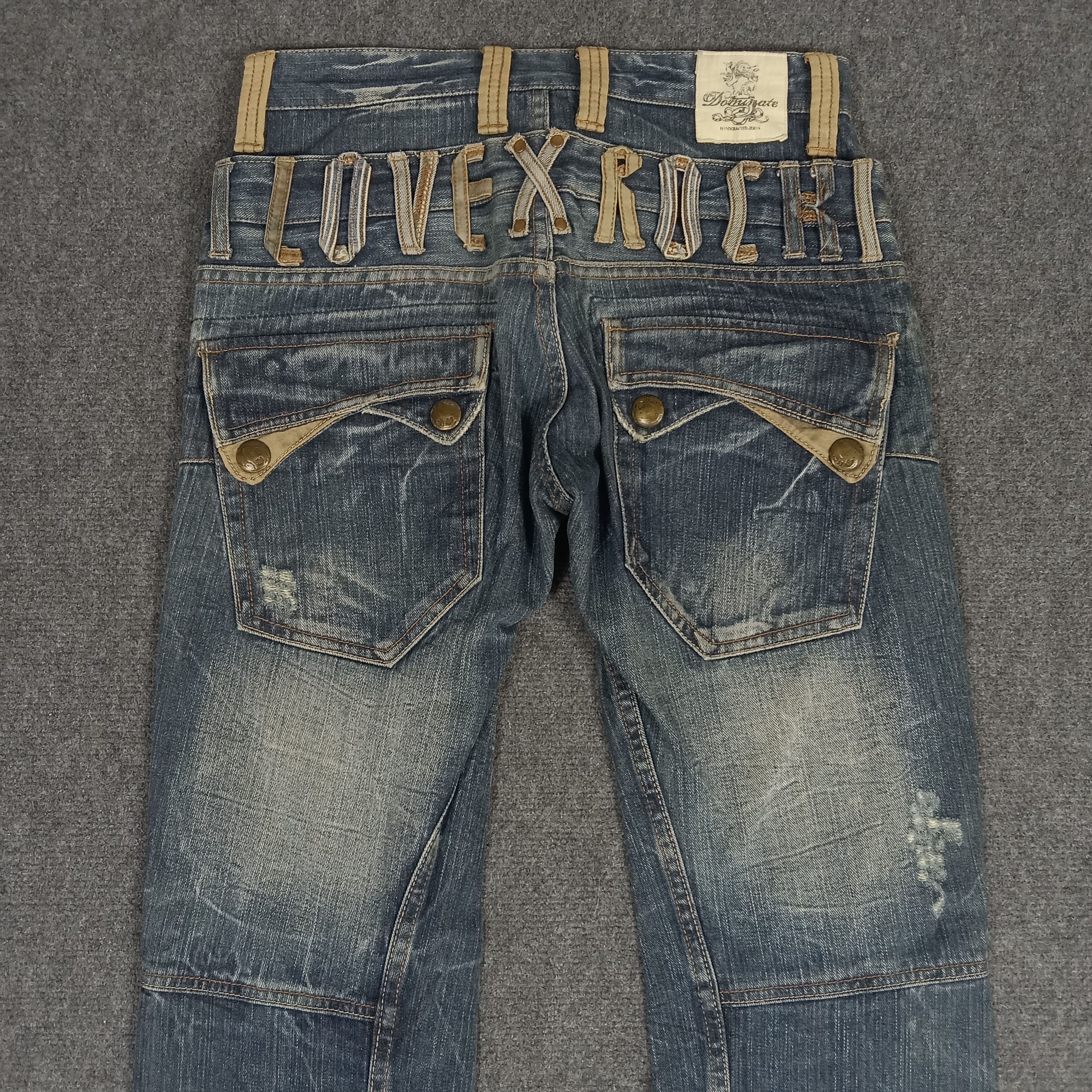 Japanese Brand × Vintage Dominate Handcrafted Double Waist Rock Style Jeans Size US 30 / EU 46 - 2 Thumbnail