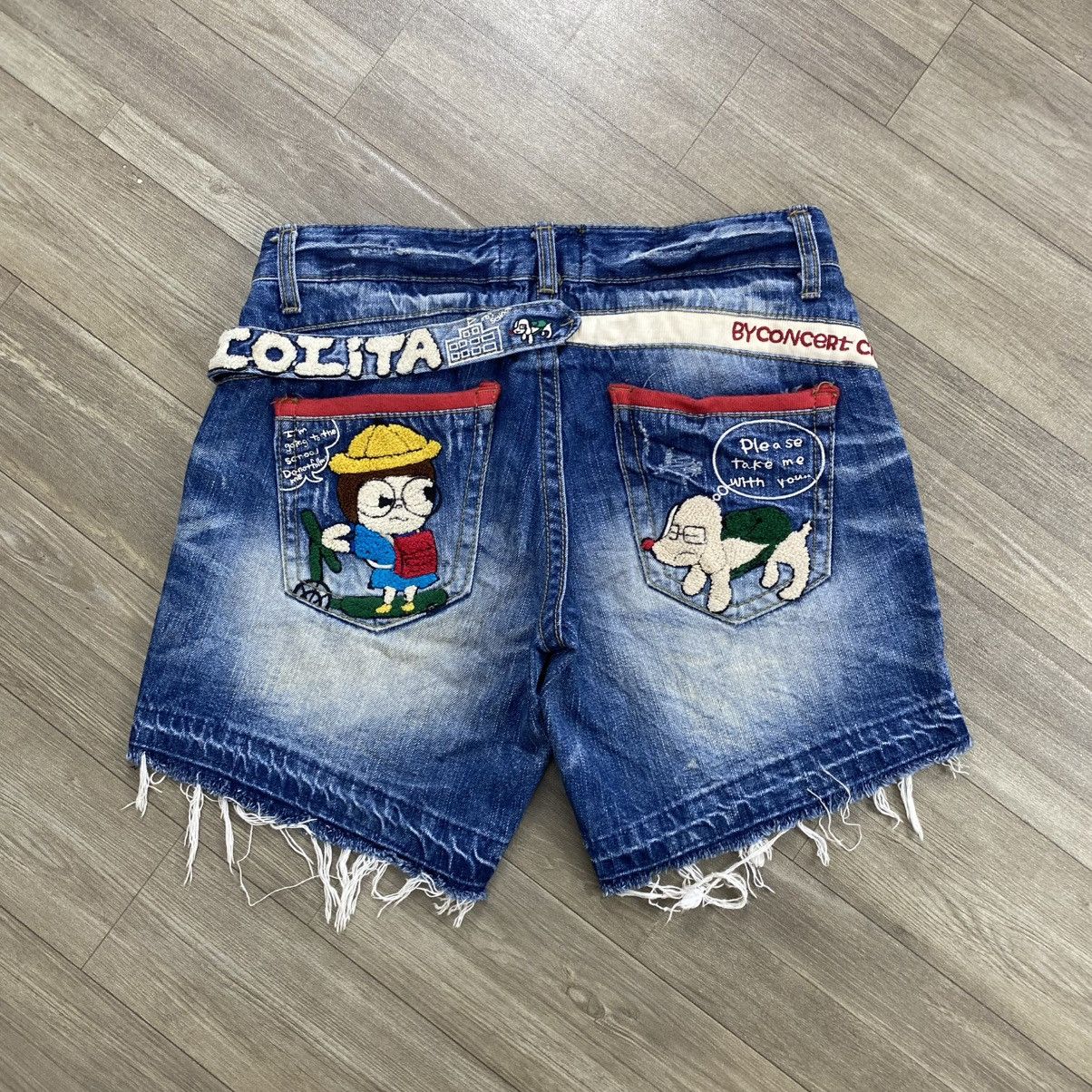 Japanese Brand Y2K Yoshitomo Nara Lolita Jeans Distressed Embroidery Pants Size US 30 / EU 46 - 1 Thumbnail