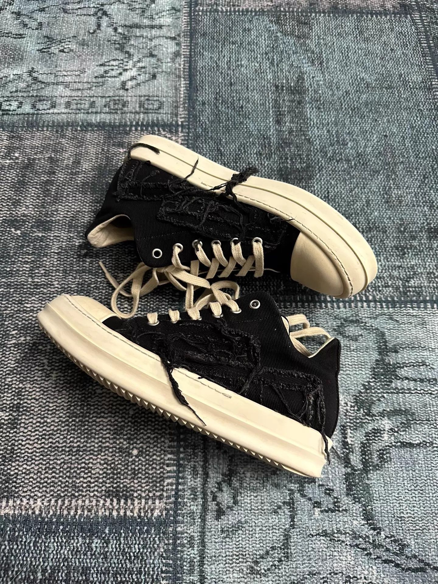 Rick Owens Rick Owens DRKSHDW Low Top Distressed Sneakers 38 Size US 7.5 / IT 37.5 - 2 Thumbnail