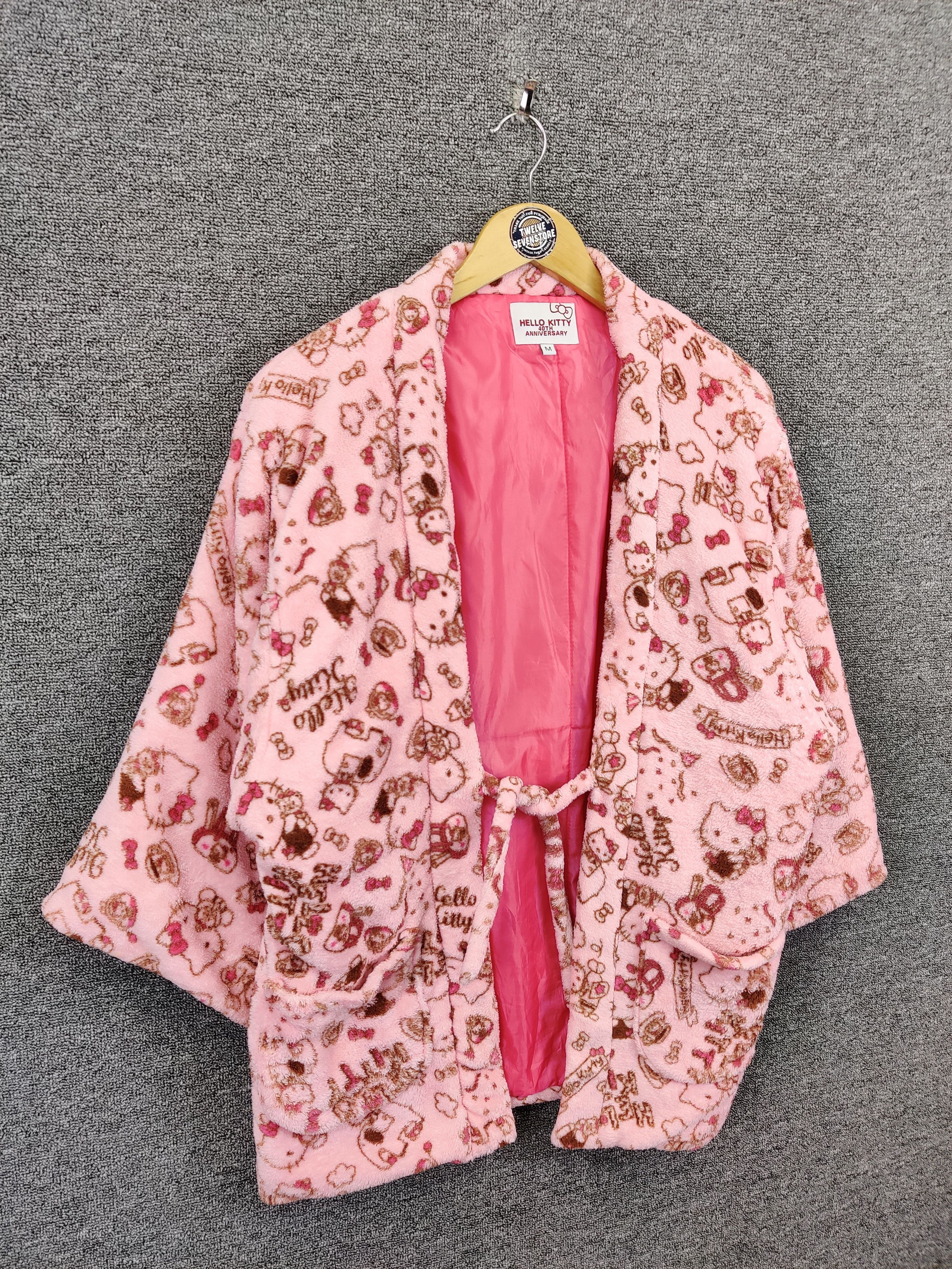 Anime Hello Kitty 40th Anniversary Fullprint Fleece Kimono Jacket Size US M / EU 48-50 / 2 - 5 Thumbnail