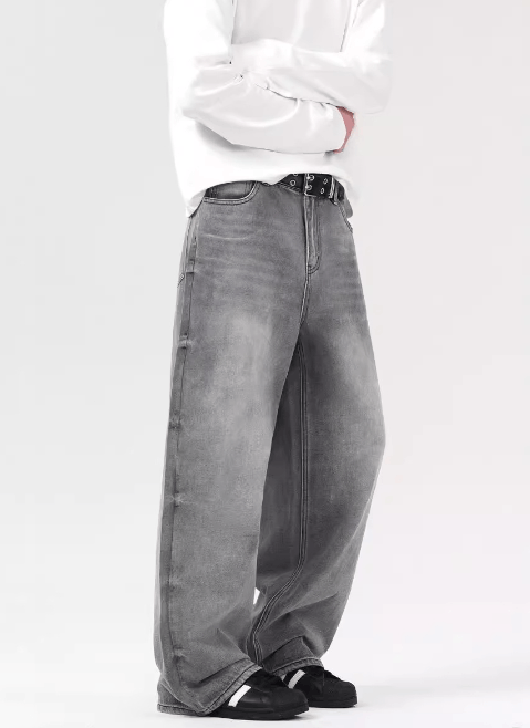 Japanese Brand × Jean Washed distressed loose straight baggy jeans Size US 32 / EU 48 - 3 Thumbnail
