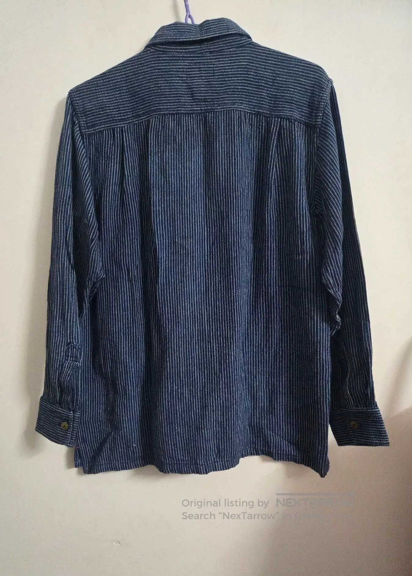 Japanese Brand Indigo Dyed Check Long Sleeve Shirt. Size US S / EU 44-46 / 1 - 2 Thumbnail
