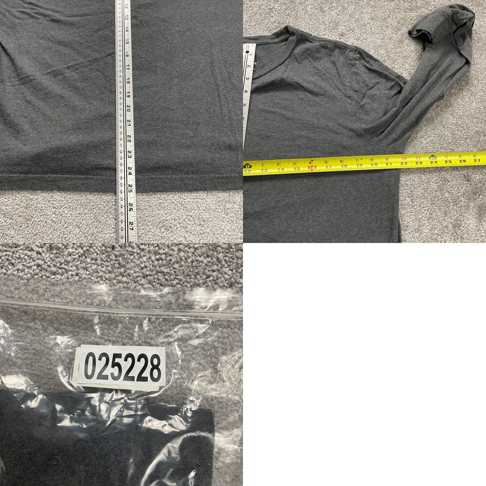 George George Casual Crew Neck T-Shirt Mens Large Gray Long Sleeve Cotton Regular Fit Size US L / EU 52-54 / 3 - 8 Thumbnail