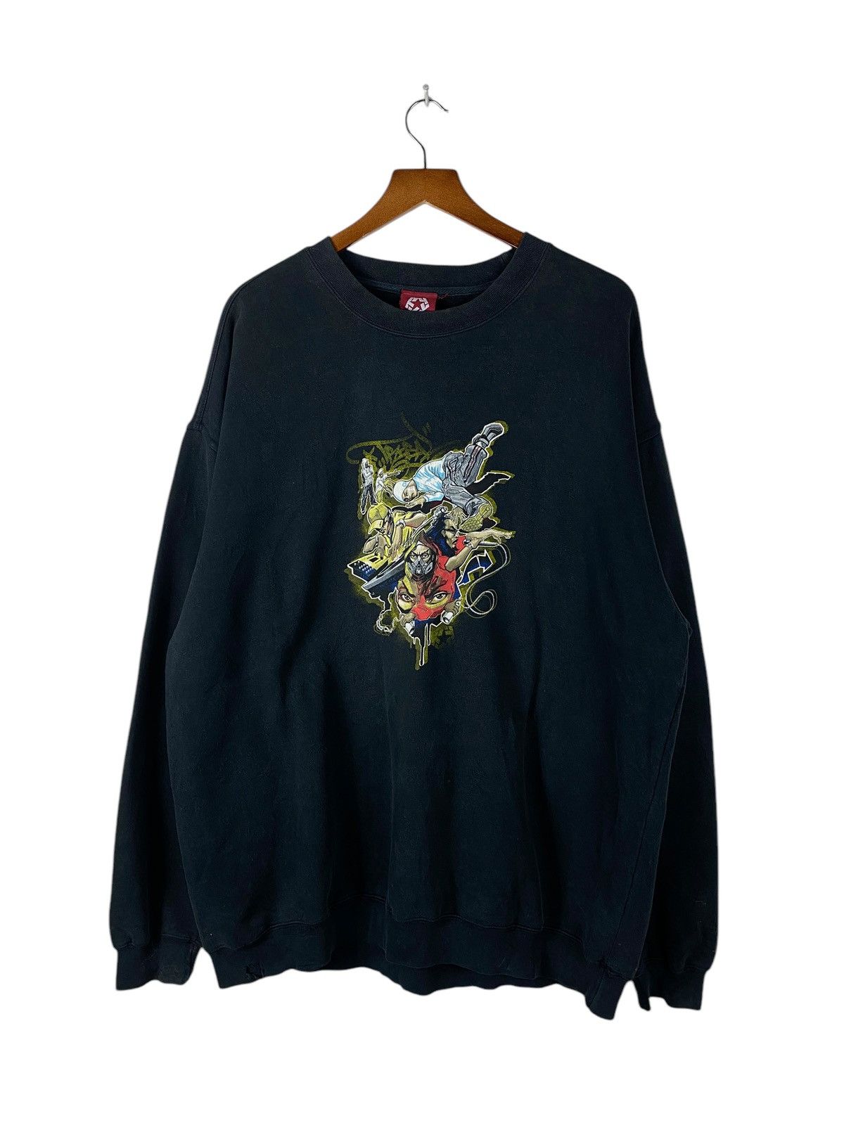 Tribal Streetwear × Vintage Vintage 90s Grafiti Tribal Streetwear Hoodie Size US XL / EU 56 / 4 - 1 Thumbnail