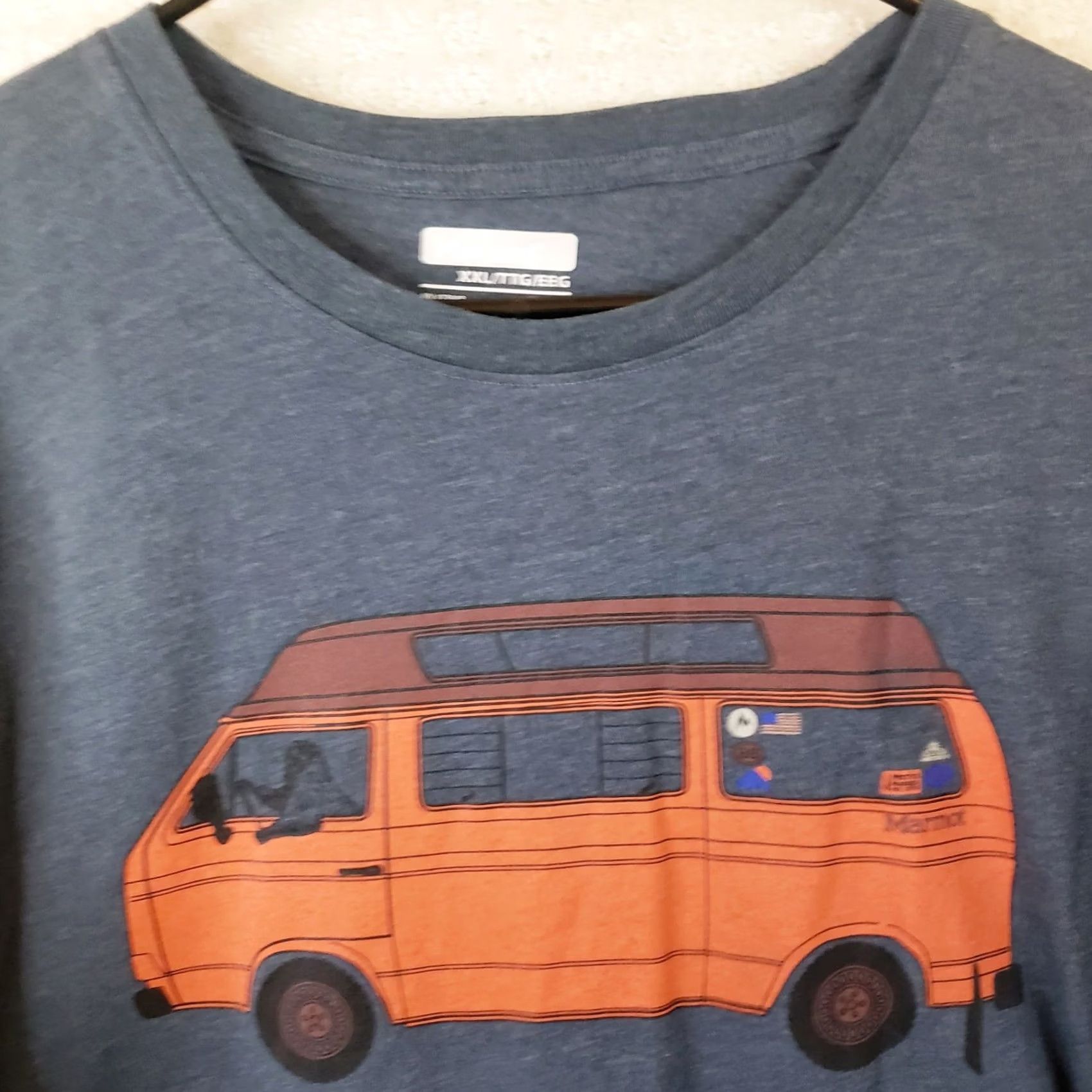 Marmot Marmot Van Life Tee Short Sleeve Mens XXL Gray Jersey Crew Neck Van Graphic Front T-Shirt Size US 39 - 3 Thumbnail