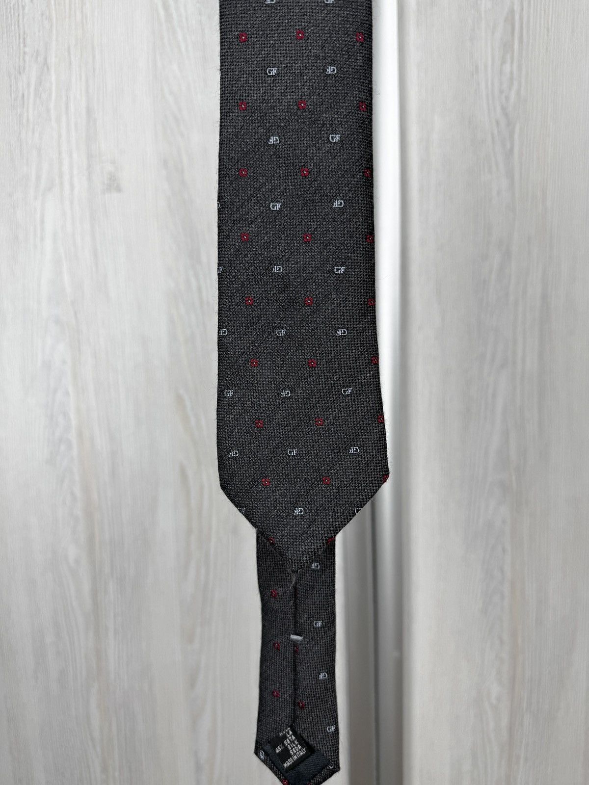 GF Ferre GF Ferre Gray Wool Silk monogram luxury tie Size ONE SIZE - 1 Thumbnail