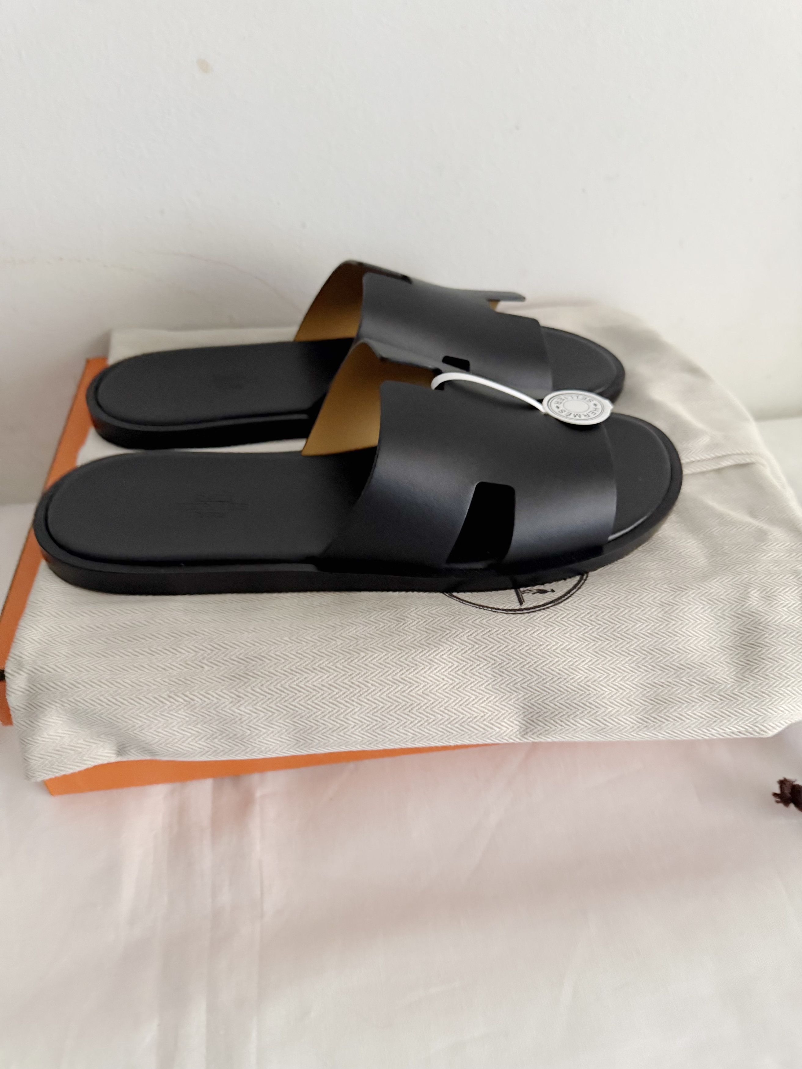 Hermes Hermes Izmir Black Calfskin Sandals Size US 9 / EU 42 - 8 Thumbnail