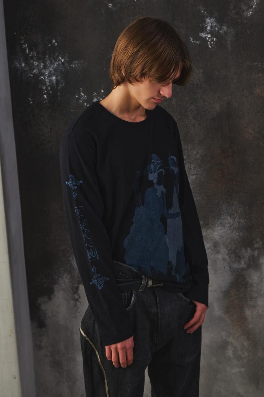 Yohji Yamamoto S'YTE "Abstract Face" Graphic Print Long Sleeve Tee Size US M / EU 48-50 / 2 - 4 Thumbnail