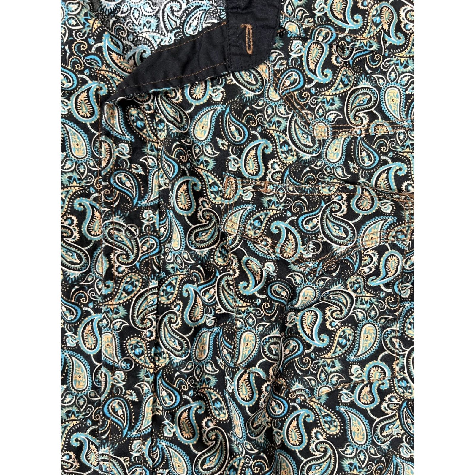 Roper Roper Shirt Mens 2XL Black Paisley Western Snap Front Long Sleeve Casual Size US XXL / EU 58 / 5 - 5 Thumbnail