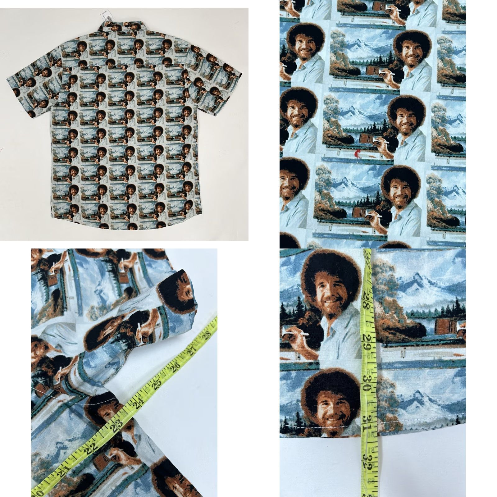 Vintage VINTAGE Bob Ross Men Button Up Shirt XL Blue Photo All Over Print Short Sleeve Spencer’s Size US XL / EU 56 / 4 - 9 Thumbnail