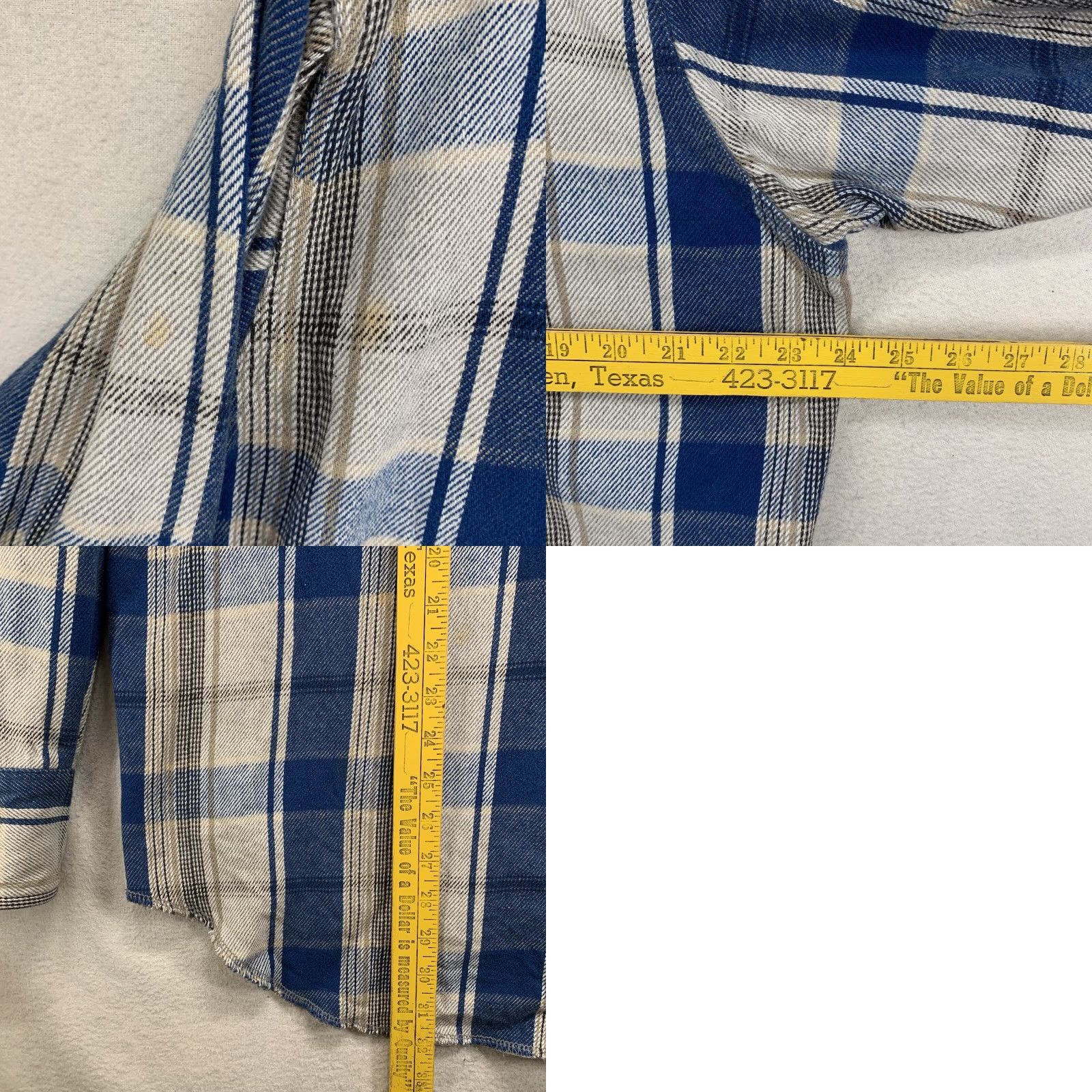 Wrangler VINTAGE Wrangler Button-Up Plaid Flannel XL Blue Long Sleeve Casual Workwear Shirt 80s 90s Western Grunge Cowboys Mens Size US XL / EU 56 / 4 - 11 Thumbnail