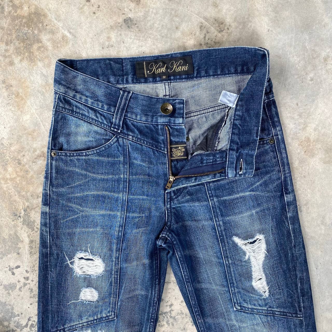 Karl Kani BJ05-25 KARL KANI DISTRESSED REPAIRED DENIM TIGER-CLAW MARK Size US 30 / EU 46 - 10 Thumbnail