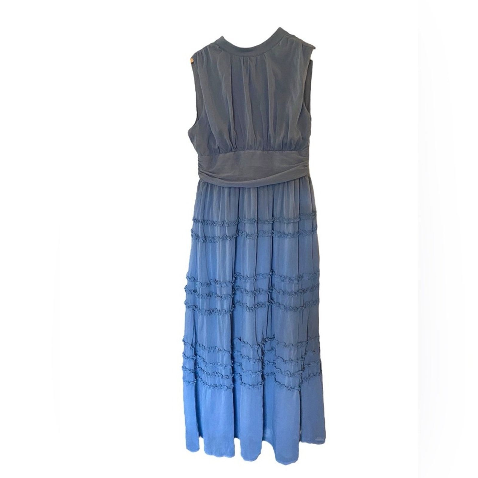Other Enchantingly Sweet Slate Blue Chiffon Backless Maxi Dress XL Size L / US 10 / IT 46 - 2 Thumbnail