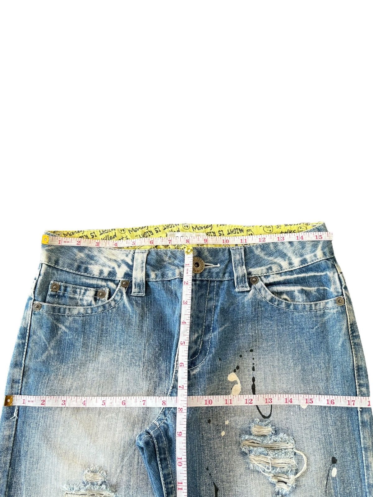 If Six Was Nine Vintage Japanese Brand Painted Distressed Baggy Jeans Size US 31 - 6 Thumbnail