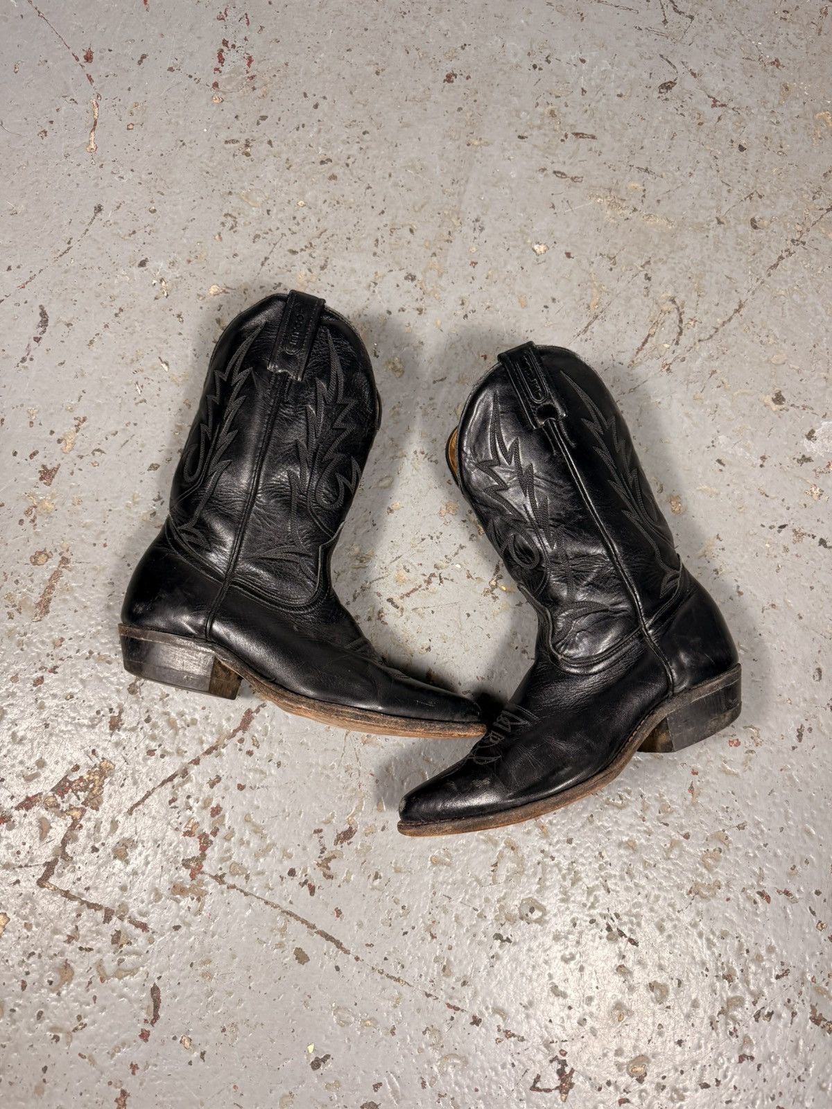Boulet 90s Vintage Boulet Canada Made All Black Cowboy Boots Size US 7.5 / EU 40-41 - 8 Thumbnail