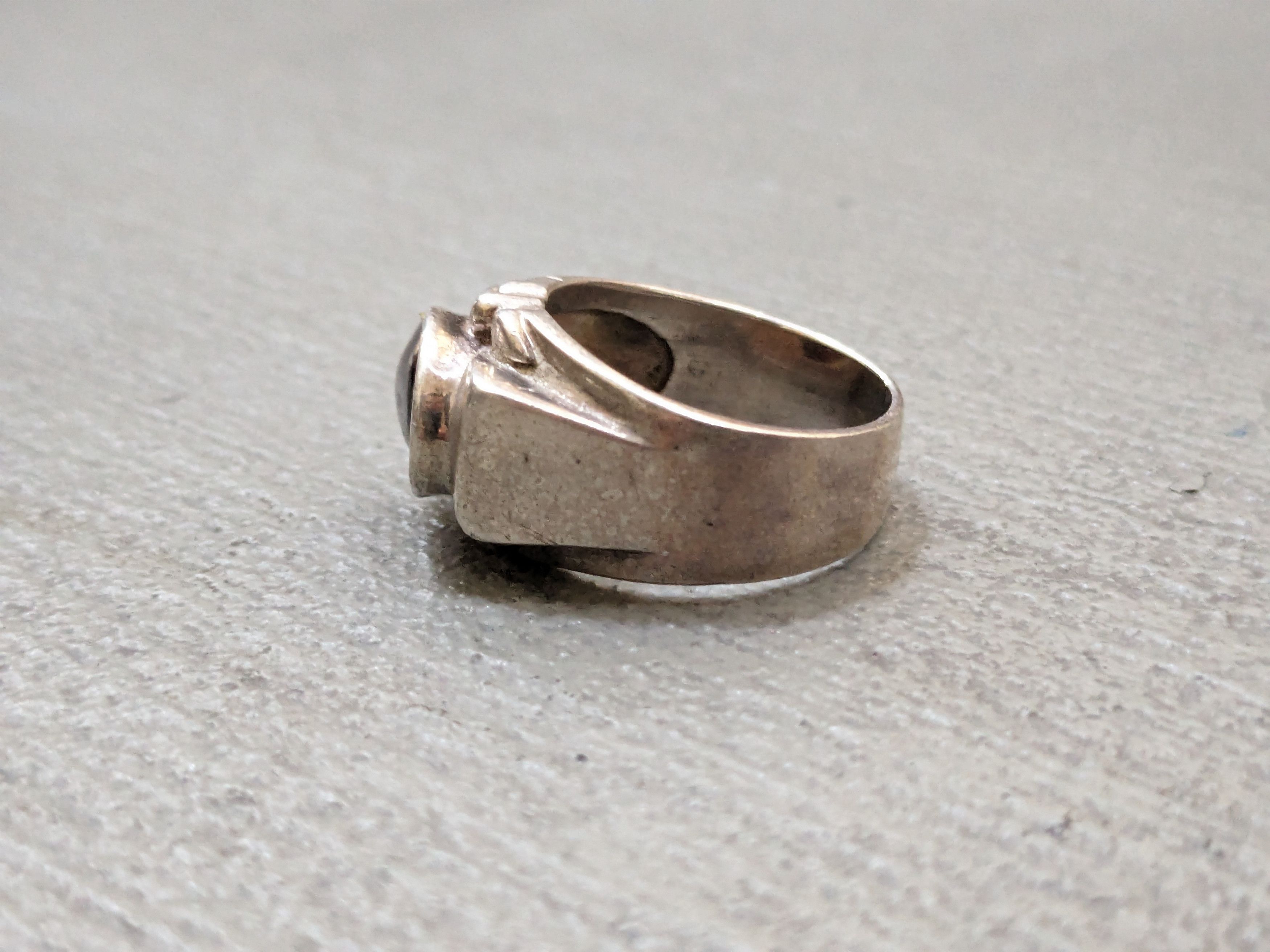 Jewelry Vintage Sterling Silver Ring 8.25 Modern Contemporary CZ Size ONE SIZE - 4 Thumbnail