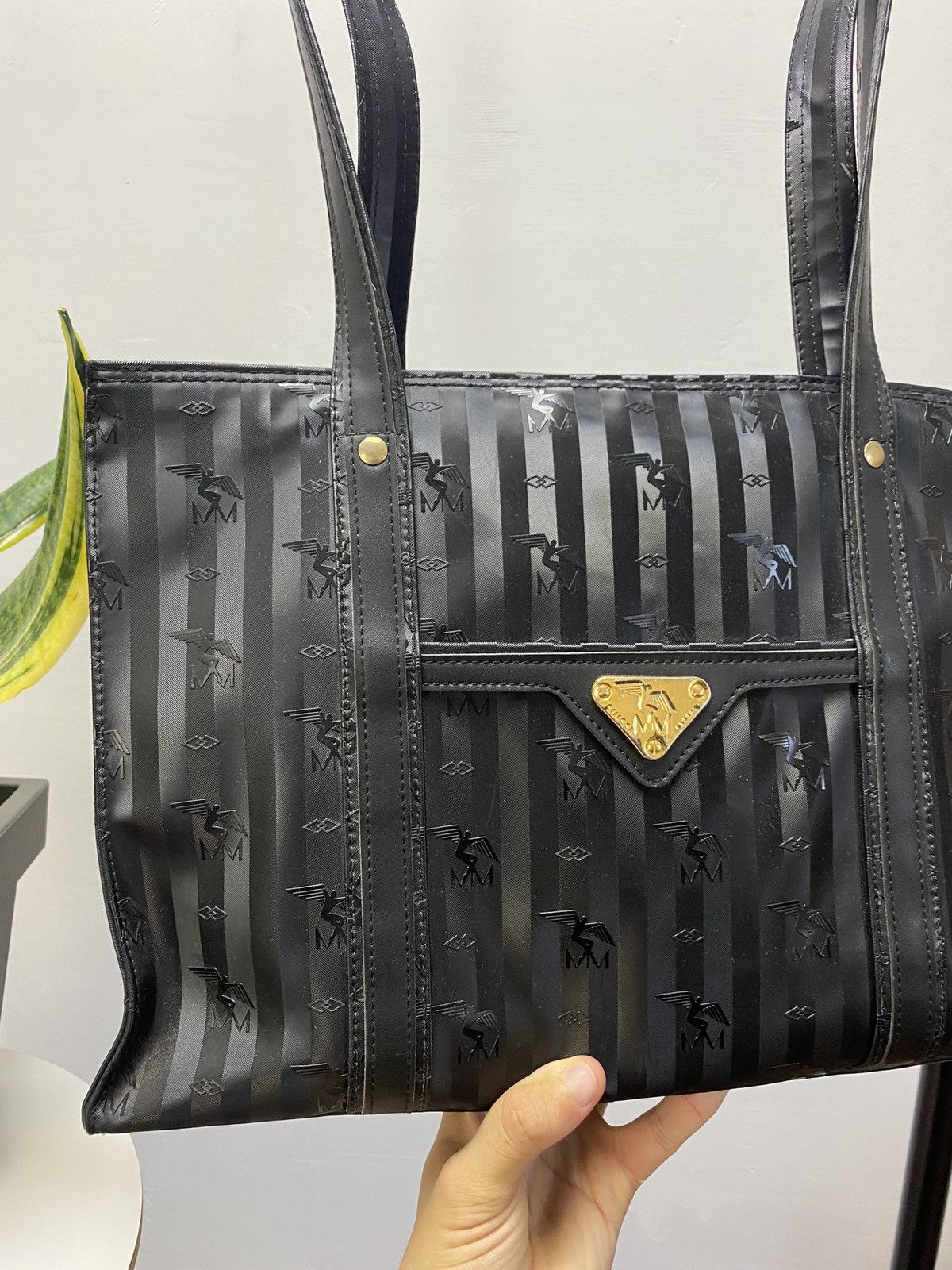 MCM MAISON MOLLERUS Luxury Monogram Handle Bag Black Vintage Size ONE SIZE - 3 Thumbnail