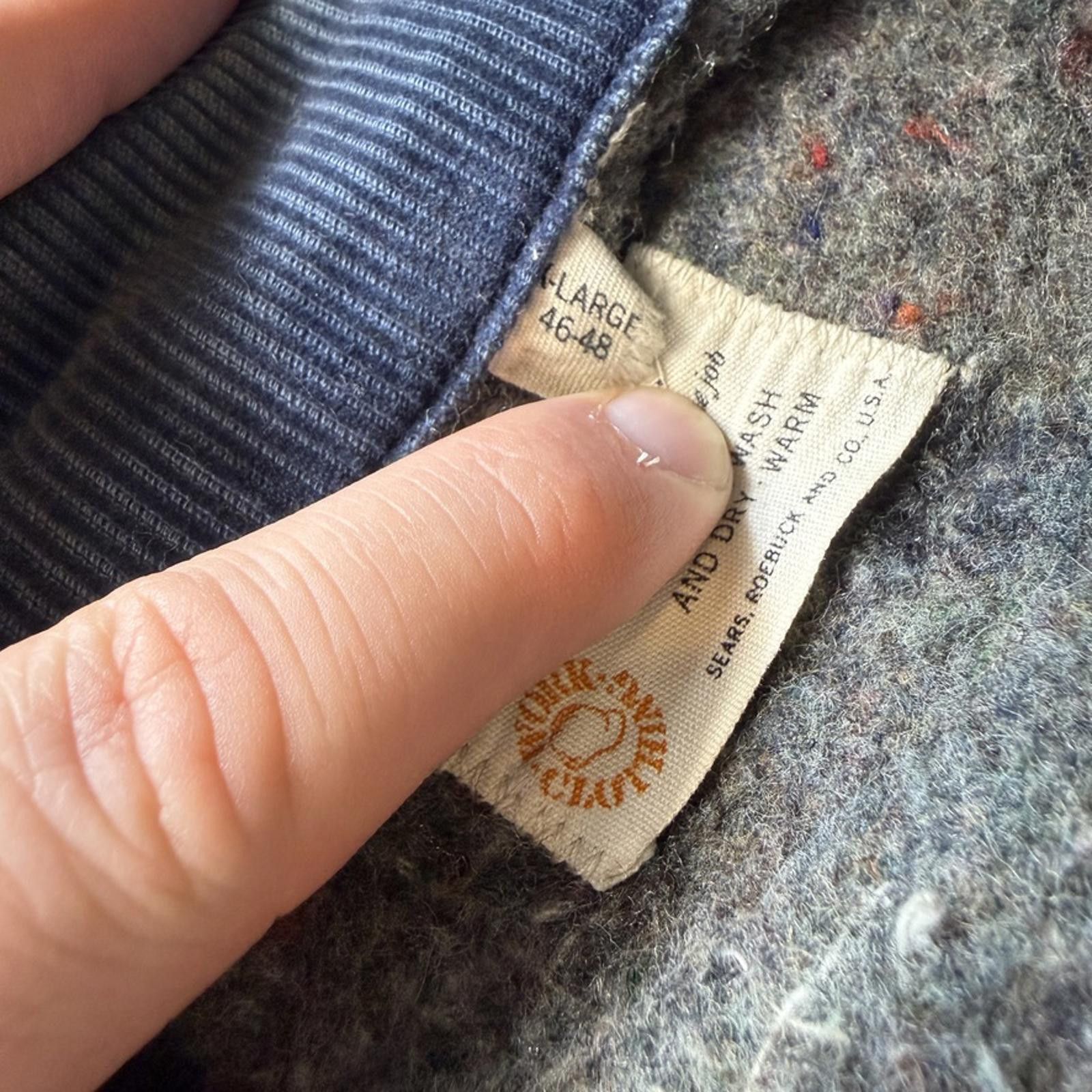 Sears Vintage 70s Sears Jacket Denim Chore Coat Blanket Lined XL Size US L / EU 52-54 / 3 - 6 Thumbnail