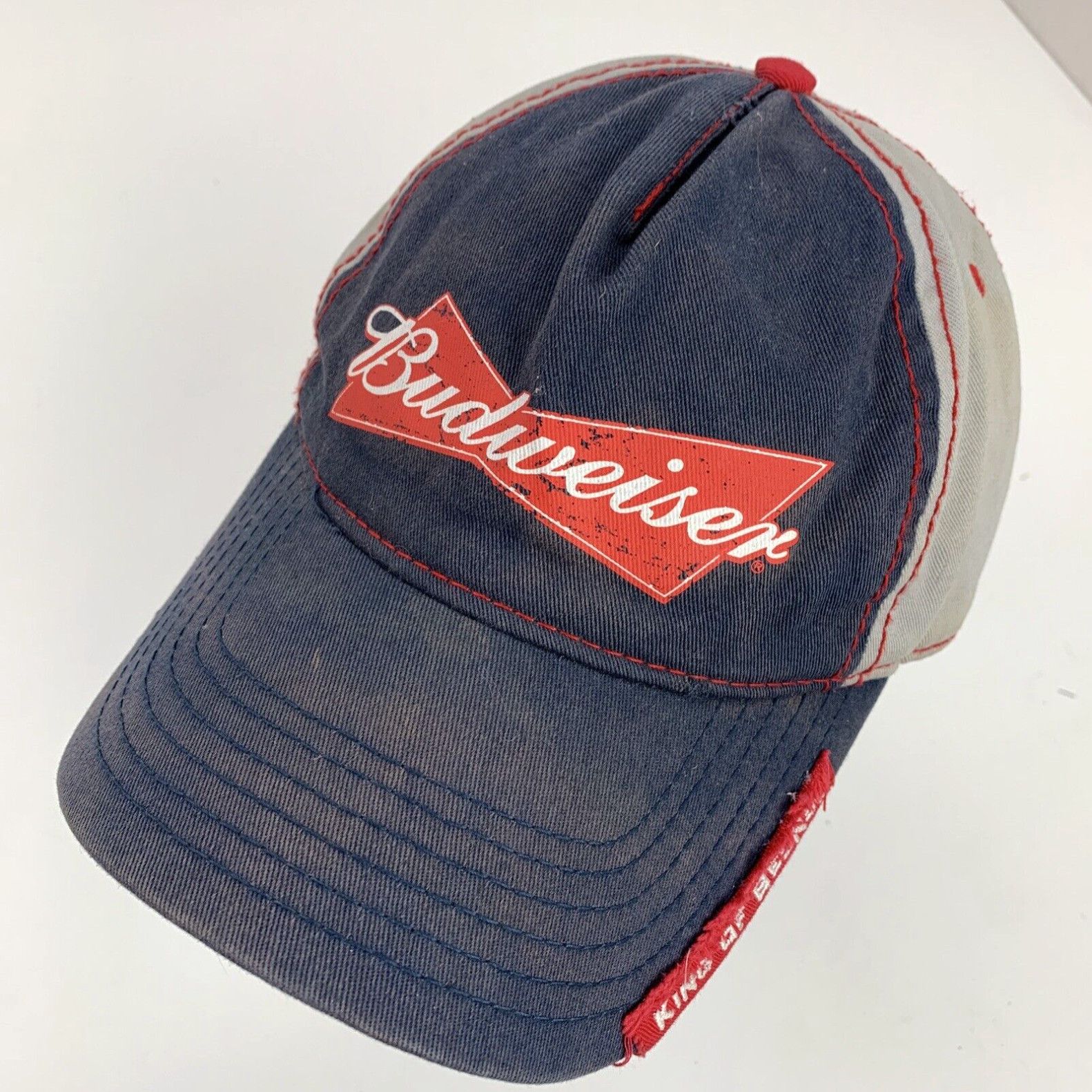 BUDWEISER BEER CAP hat red with white mesh adjustable one size fits