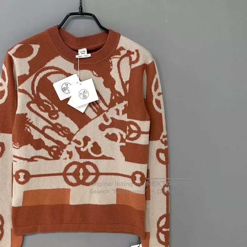 Hermes Hermes Chain Pattern Pure Cashmere Sweater Size XXS / US 00 / IT 34 - 3 Thumbnail