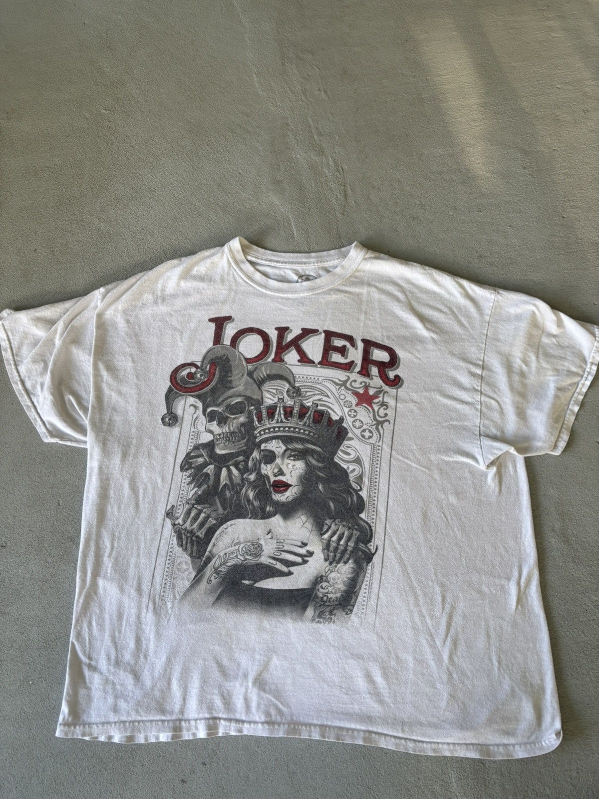 Vintage XXL White Joker Graphic Tee with Bold Front Graphics Size US XXL / EU 58 / 5 - 1 Thumbnail