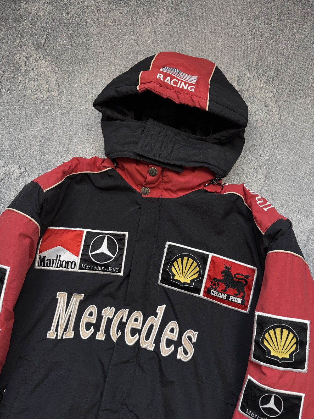Marlboro 🟤 Crazy Mercedes Marlboro Racing Vintage Jacket🟤 Size US M / EU 48-50 / 2 - 2 Thumbnail