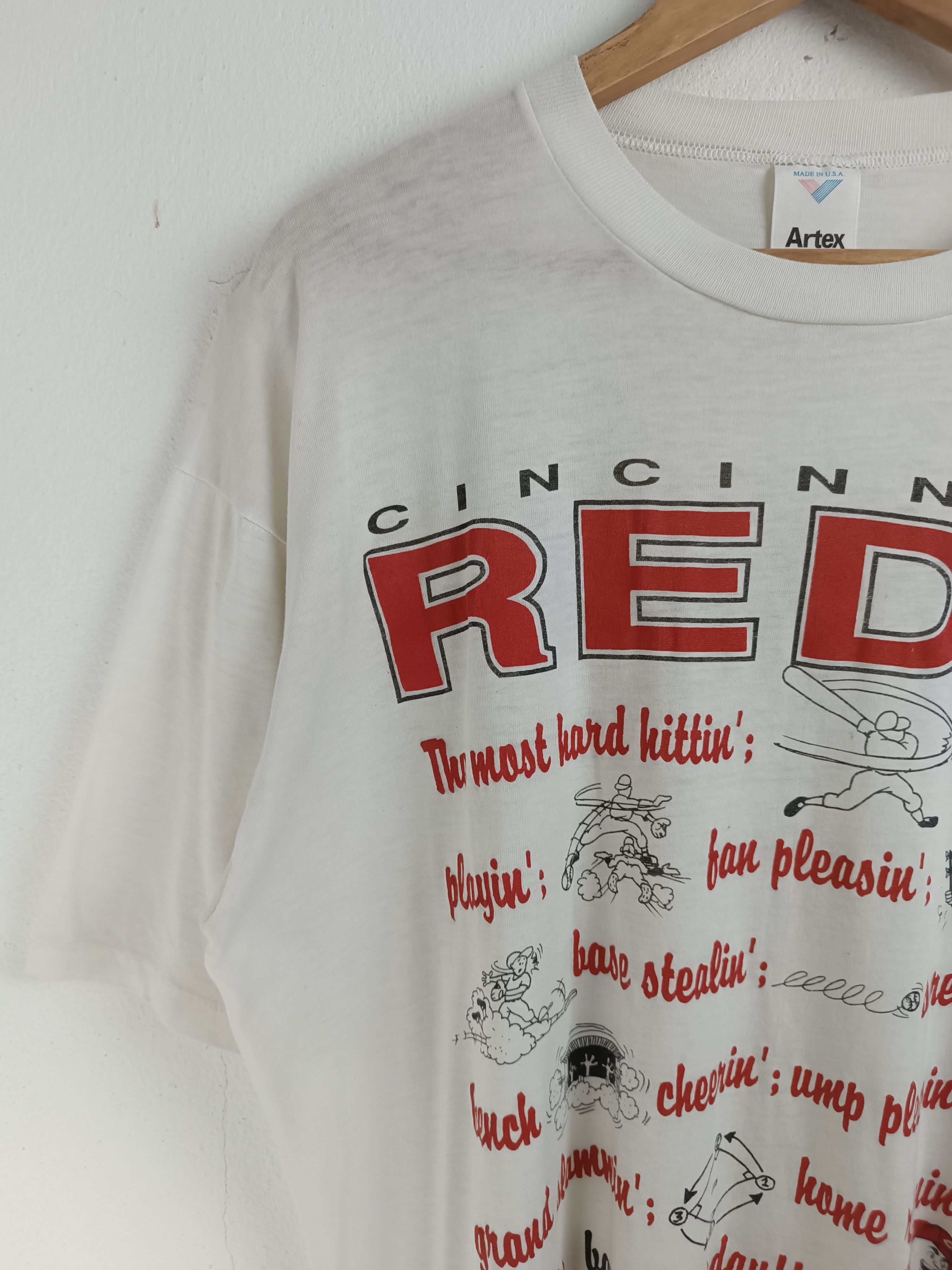 MLB THRASHED FADED VINTAGE 90'S CINCINNATI REDS HARD HITTIN MLB Size US XL / EU 56 / 4 - 5 Thumbnail