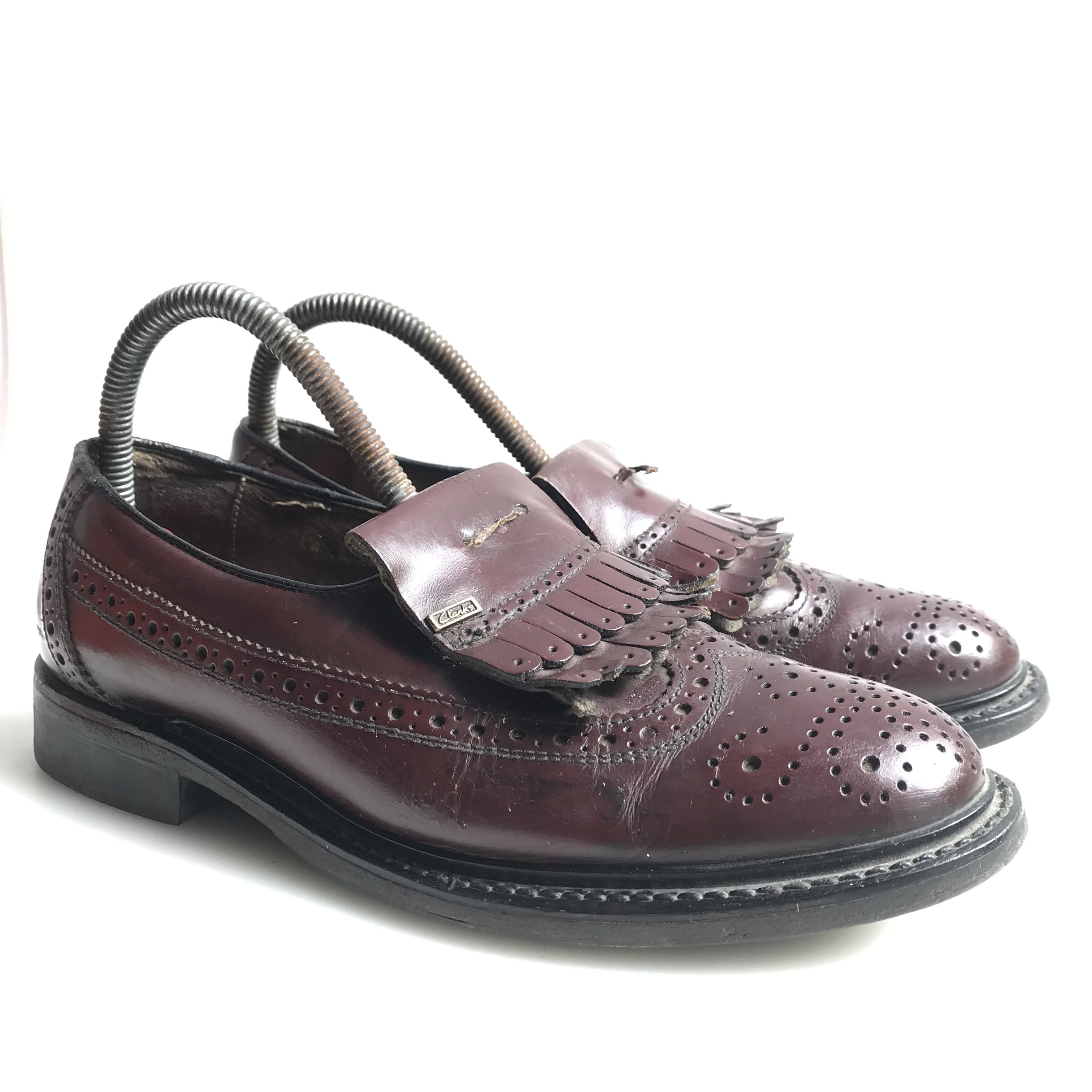 Clarks Vintage Clarks city Penny loafer tassle Wine oxblood shoes Size US 6.5 / EU 39-40 - 11 Thumbnail