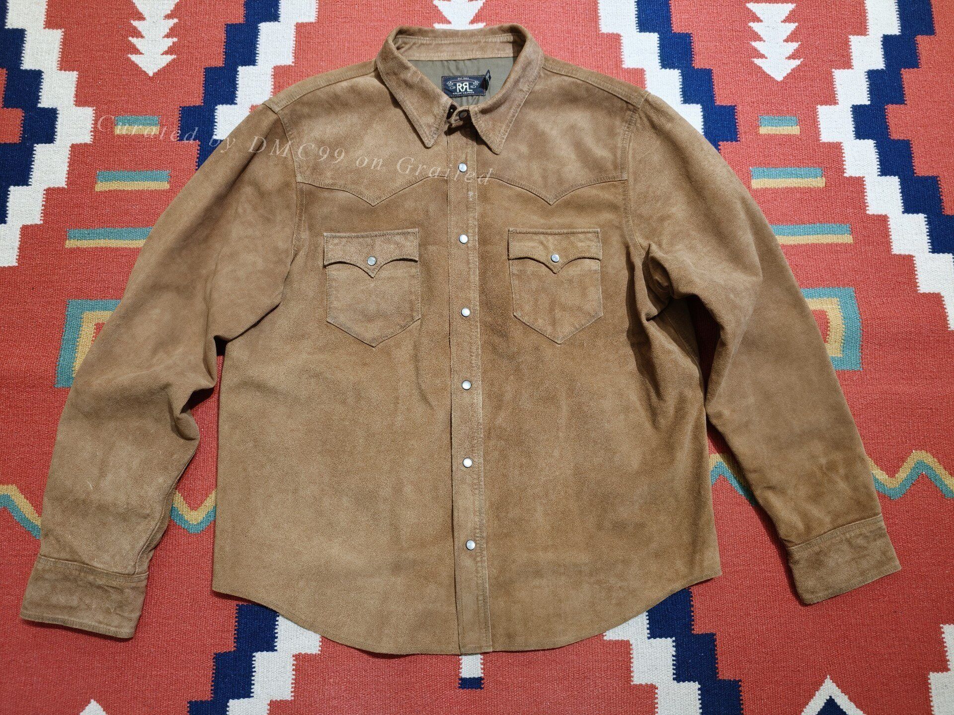 RRL Ralph Lauren RRL Ralph Lauren Suede Leather Shirt Size US XL / EU 56 / 4 - 1 Thumbnail