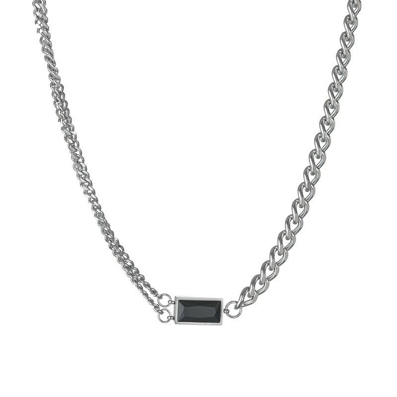 Jewelry Shine Silver Chain Goth God Pendant Necklace Stone Rave Size ONE SIZE - 5 Thumbnail