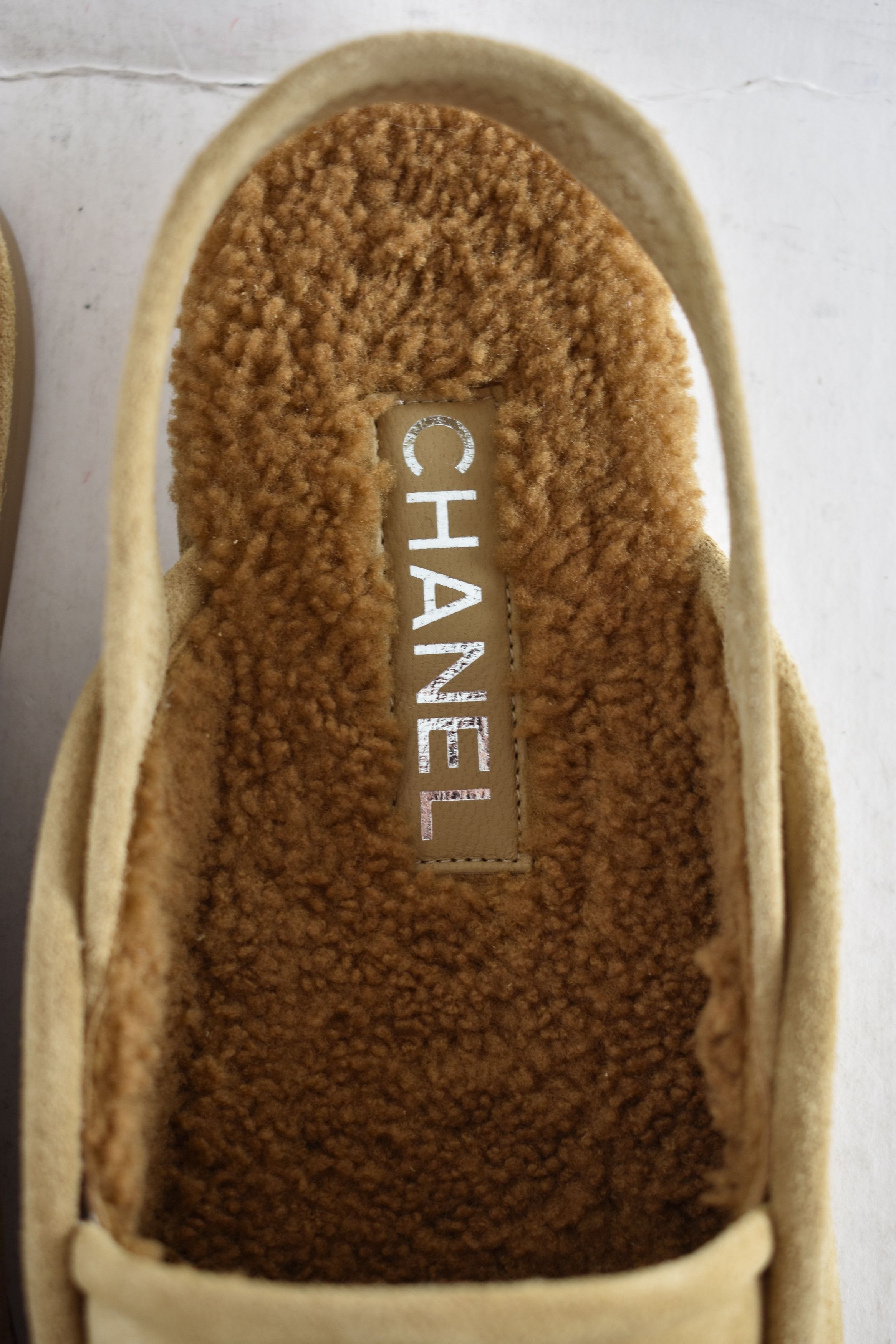 Chanel Chanel Suede CC Shearling Moccasin Slingback Loafer Flat 41 Size US 11 / IT 41 - 14 Thumbnail