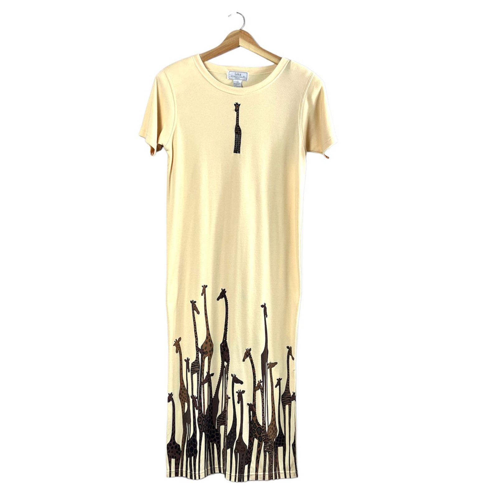 Vintage Vintage Yellow Lisa International Giraffe Maxi Dress M Size M / US 6-8 / IT 42-44 - 1 Thumbnail