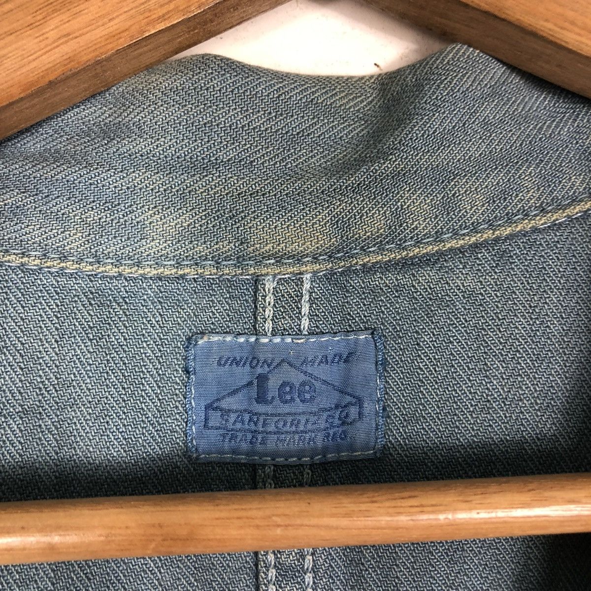 Japanese Brand 🔥Vtg Long Jacket Denim Union Made Lee USA Size US M / EU 48-50 / 2 - 15 Thumbnail
