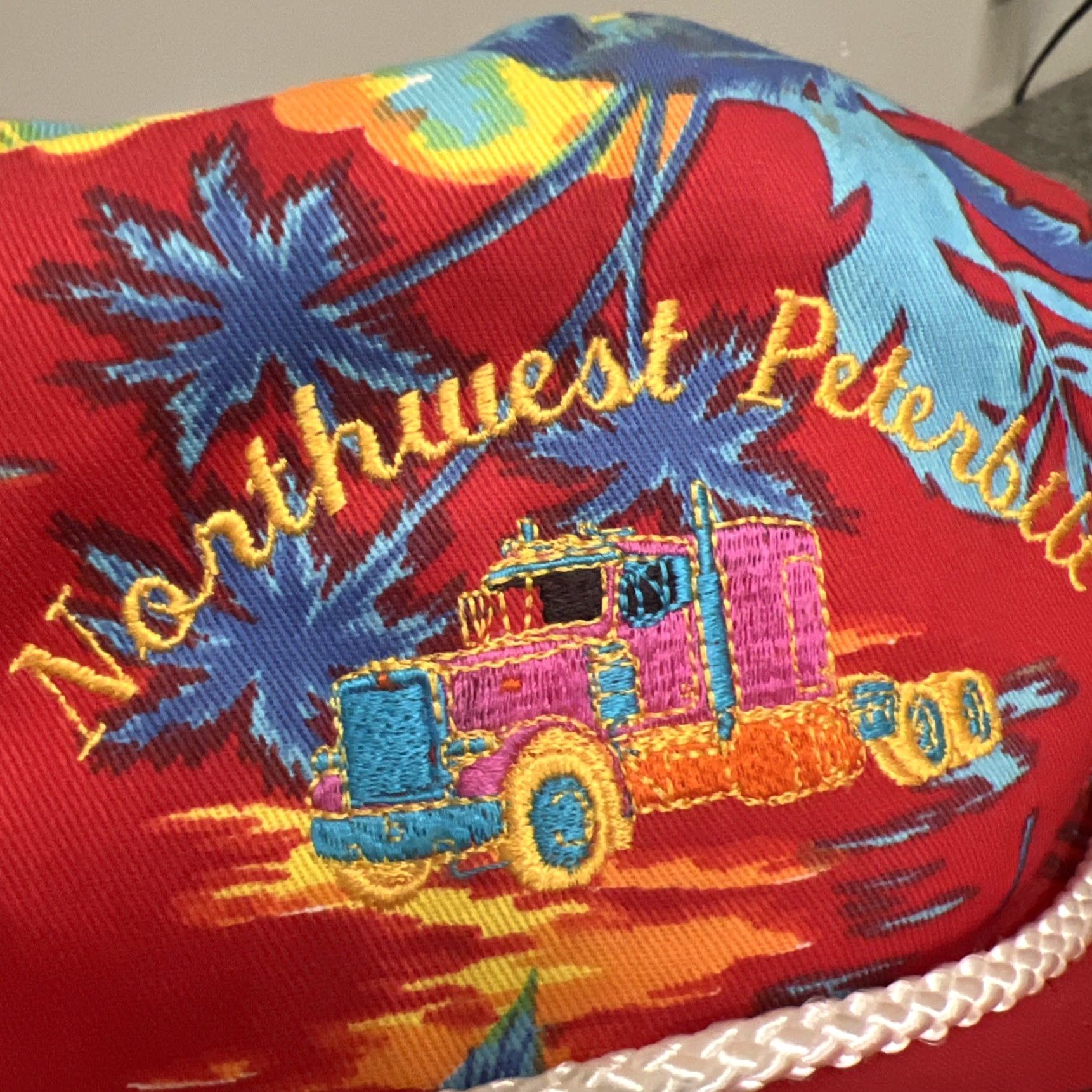 Vintage **VINTAGE RED FLORAL SAN SUN 80S TRUCKER HAT** User: **VINTAGE RED FLORAL SAN SUN 80S TRUCKER HAT** Size ONE SIZE - 7 Thumbnail