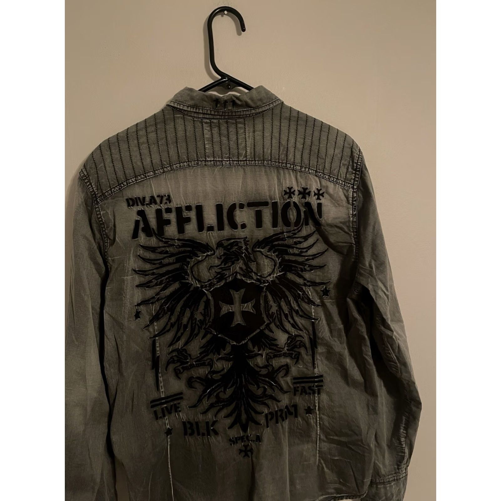 Affliction Affliction Button Up Shirt Military Eagle Spec L/S Men's Large Gray Size US L / EU 52-54 / 3 - 2 Thumbnail