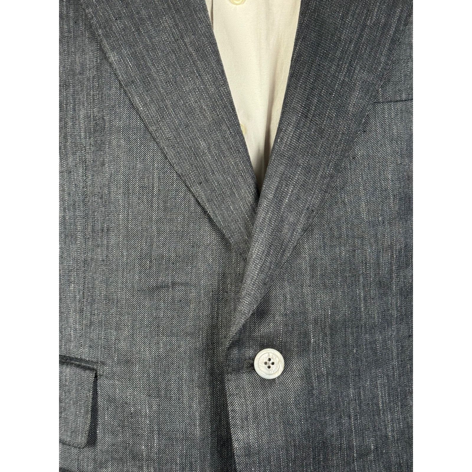 Tom Ford Tom Ford Gray Wool Silk Linen Peak Lapel Blazer Jacket 46R Size 46R - 8 Thumbnail