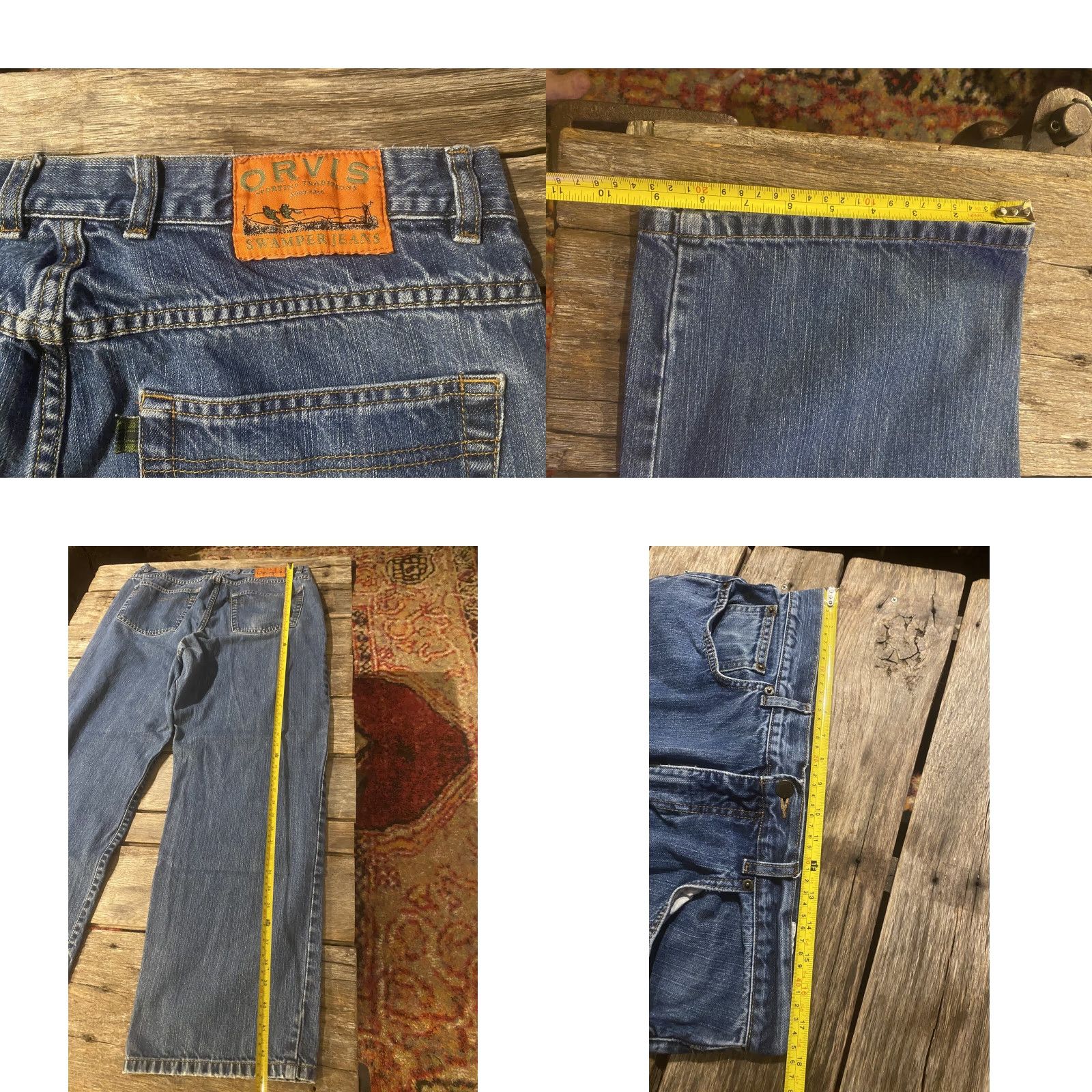 Orvis Orvis Jeans Mens 36x33 Denim Medium Wash Straight Classic Zip Inseam 33/34 Blue Cotton Vintage No Size US 36 / EU 52 - 8 Thumbnail