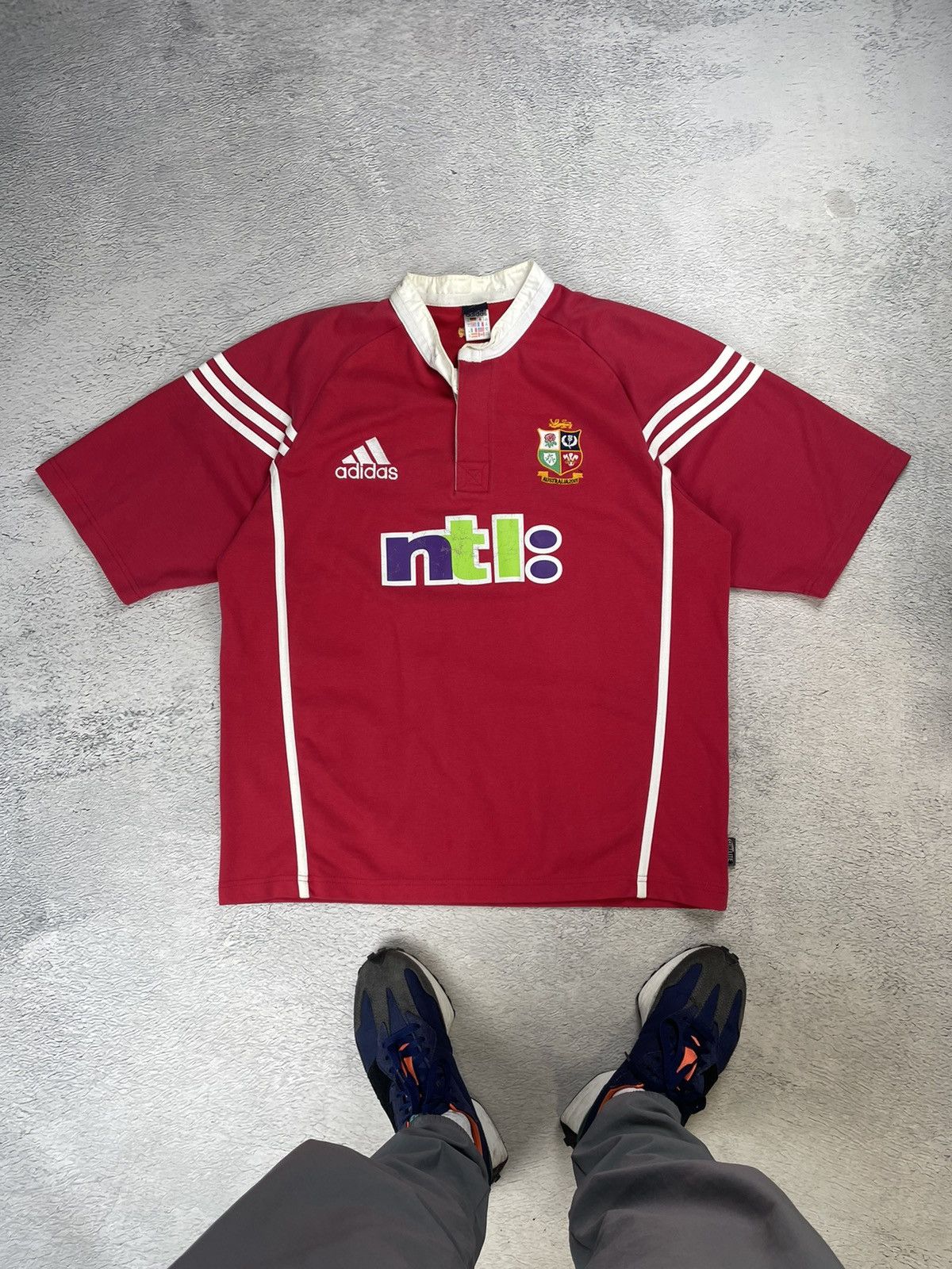 image of Vintage British Irish Lions 2001 Adidas Jersey Blokcore in Red, Men's (Size XL)