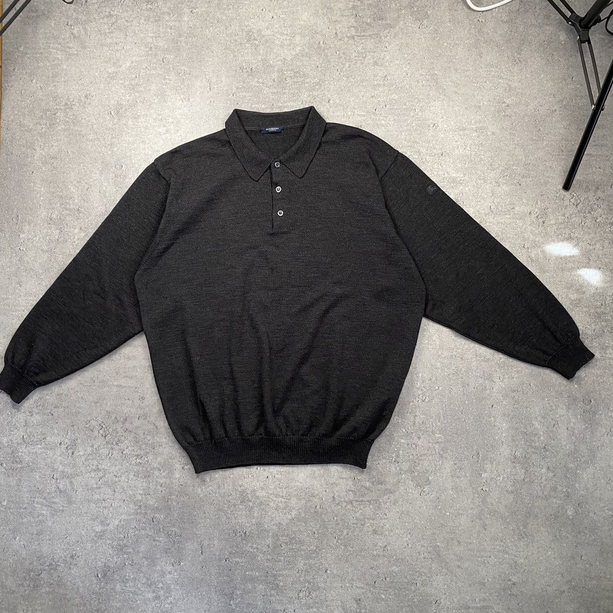 Sweaters Burberry 90’s rare vintage black polo
