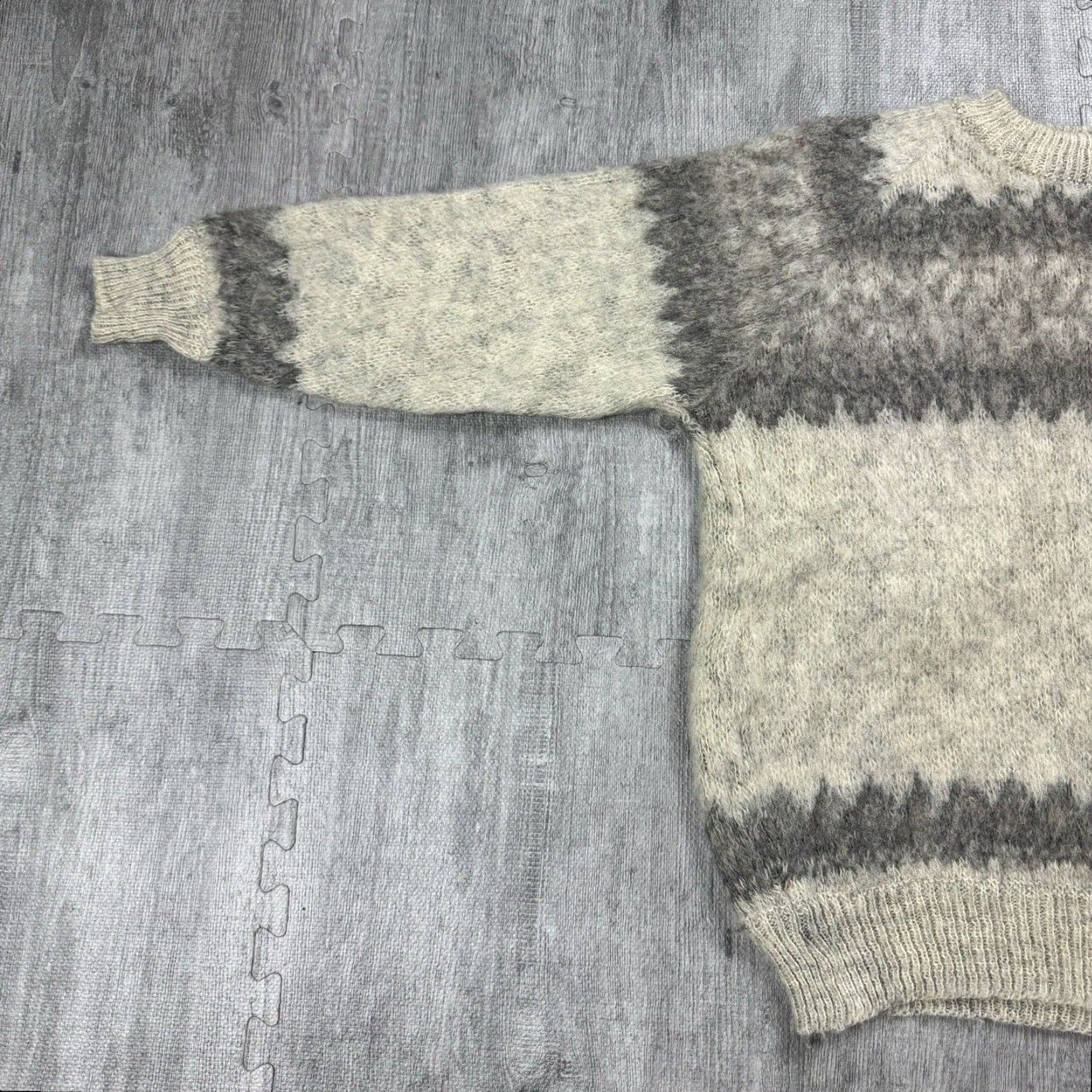 Vintage Vintage Stobi Nordic Knit Fleece Sweater Adult Medium Gray Striped Pullover Unisex Winter Size M / US 6-8 / IT 42-44 - 3 Thumbnail