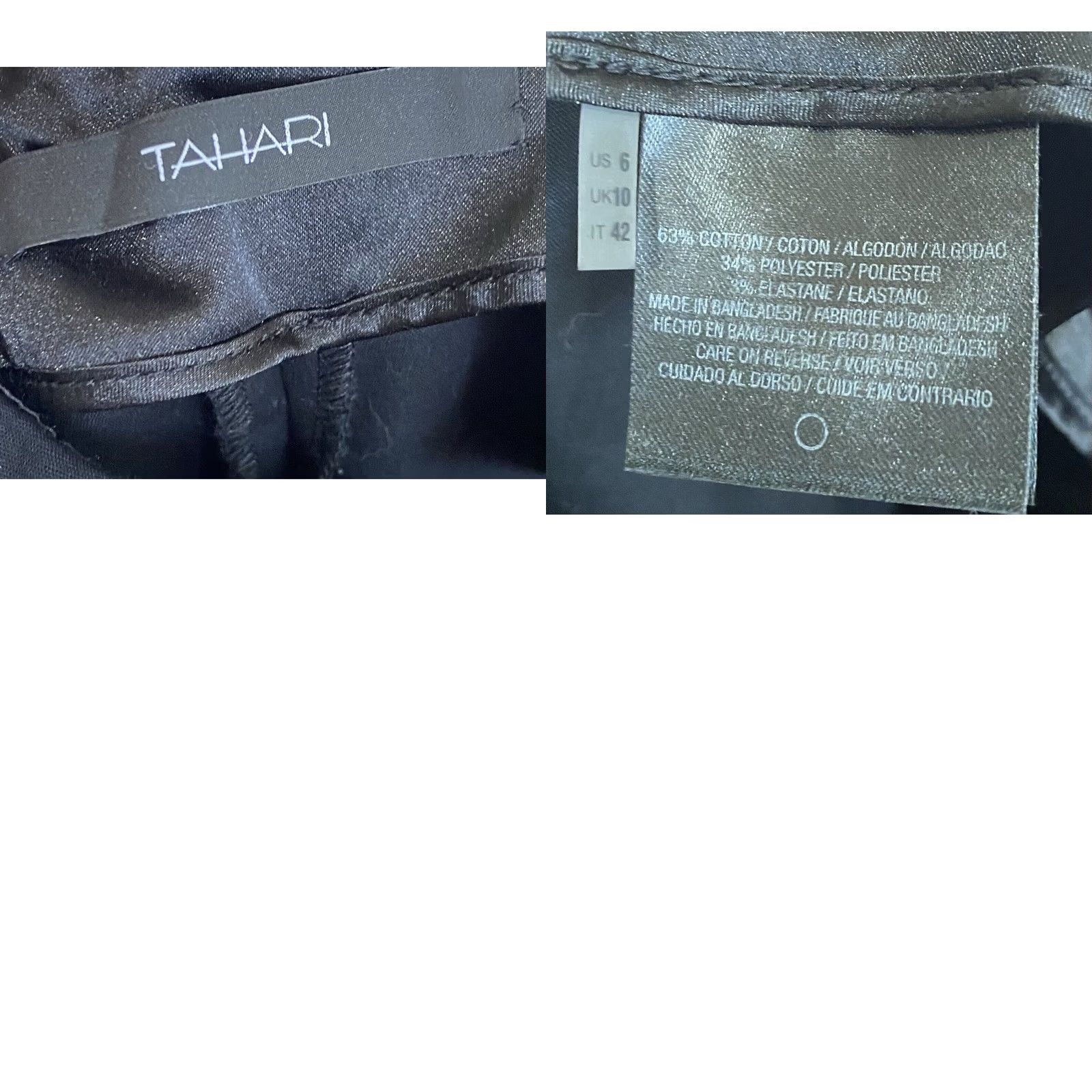 Vintage Tahari Women's Dress Pants Black Ankle Cropped Cotton Blend Size 6 Size 28" / US 6 / IT 42 - 8 Thumbnail