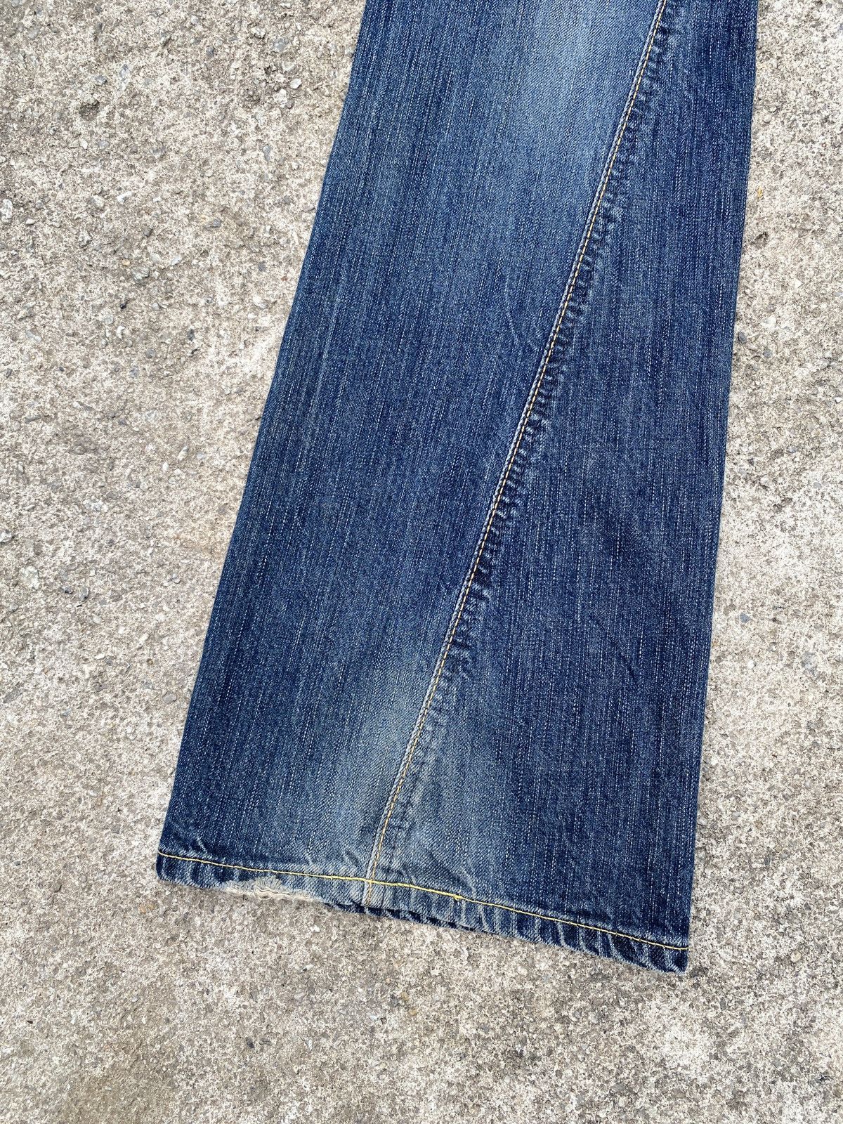 Edwin × Japanese Brand 1990s - Edwin 503 Claws Mark Design Flare Jeans Size US 32 / EU 48 - 10 Thumbnail