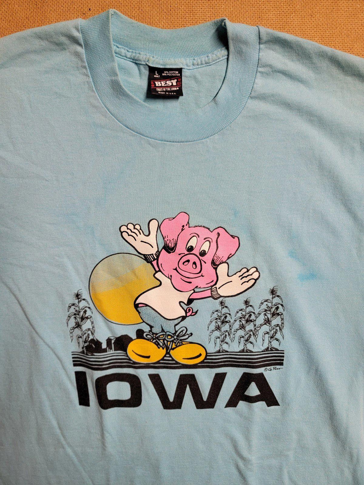 Fruit Of The Loom Vintage Best Fruit of Loom Iowa T Shirt Single Stitch Sz L Size US L / EU 52-54 / 3 - 2 Thumbnail