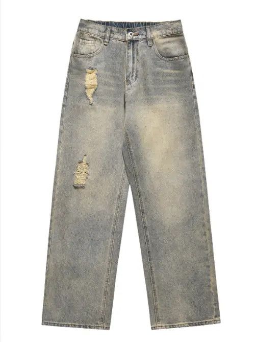 Japanese Brand Men's retro trend casual loose ripped jeans y2k Size US 32 / EU 48 - 5 Thumbnail