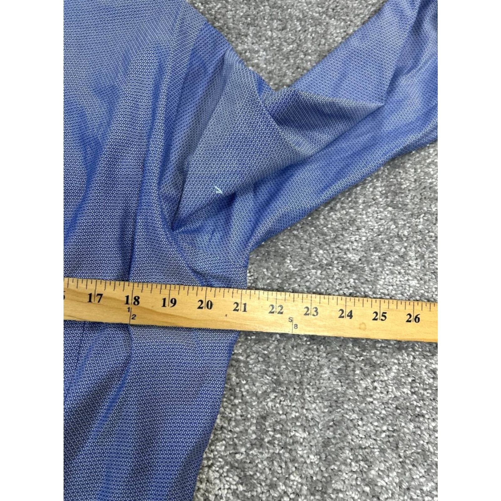 Brooks Brothers Brooks Brothers Dress Shirt Mens 15.5 Blue White Cotton Button Up Long Sleeve Geometric Non-Iron Button-Down Collar 15.5 in Regular Mens Size 42R - 6 Thumbnail