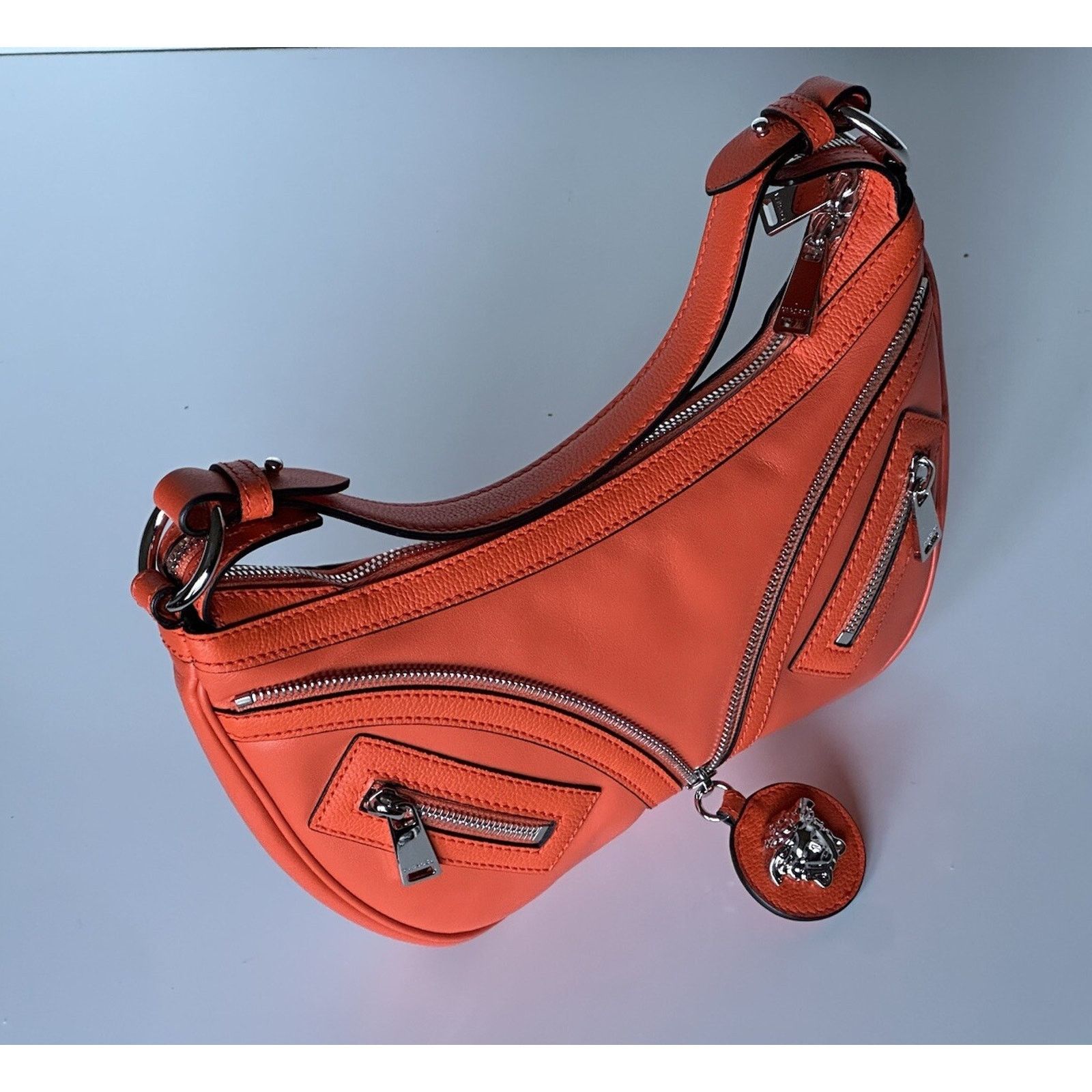 Versace Versace Medusa Leather Small Orange Hobo Bag 1007680 Size ONE SIZE - 7 Thumbnail