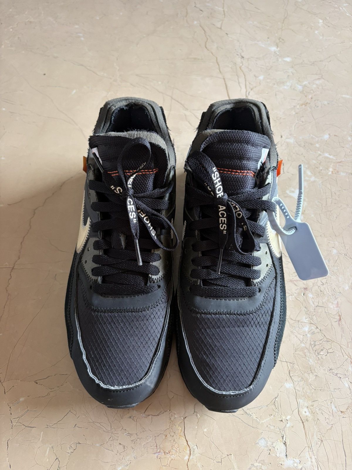 Nike × Off-White Nike Off White Air Max 90 Black Size US 9.5 / EU 42-43 - 2 Thumbnail